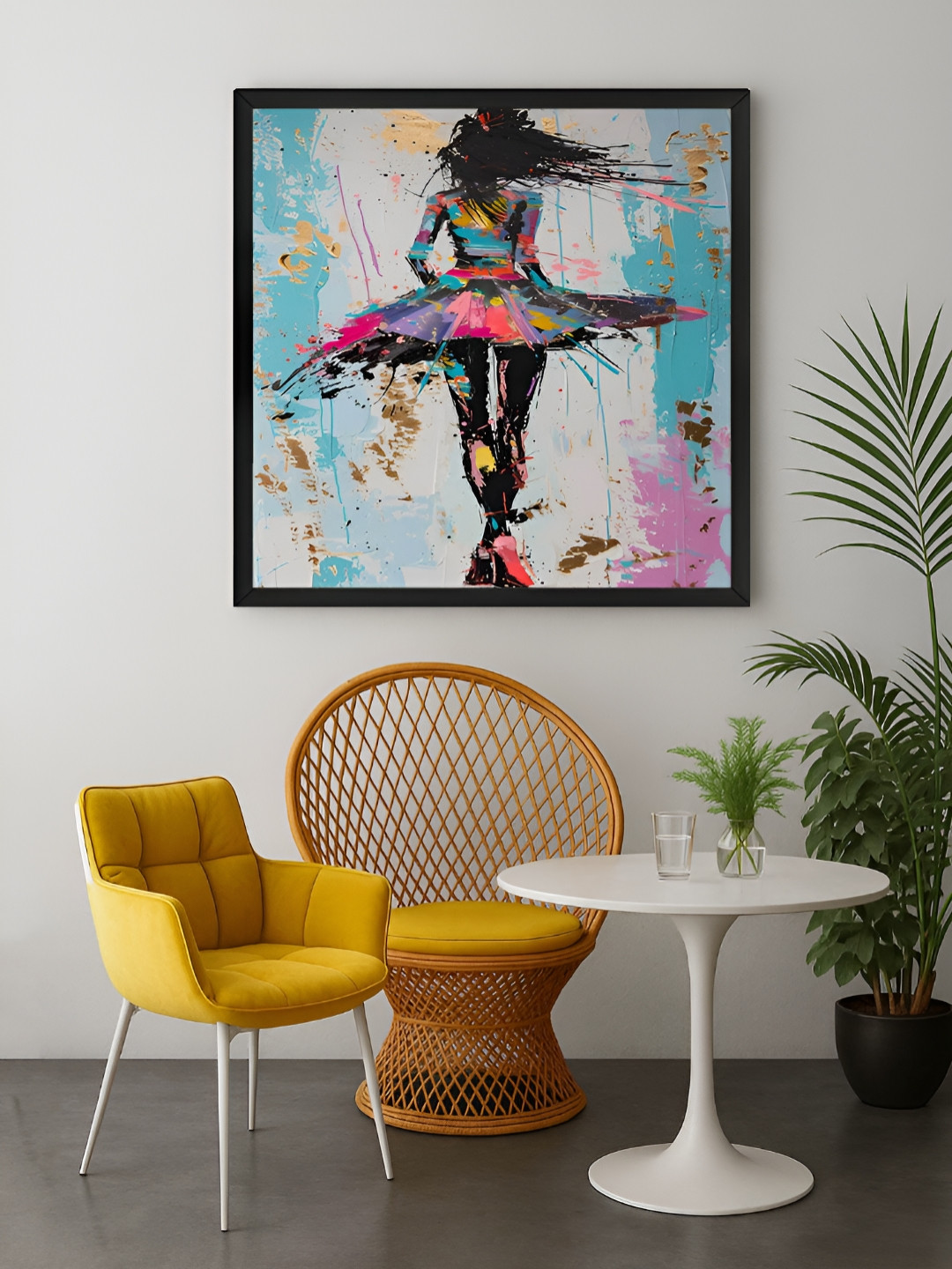 999Store Blue & Pink 1 Piece Dancer Canvas Wall Art