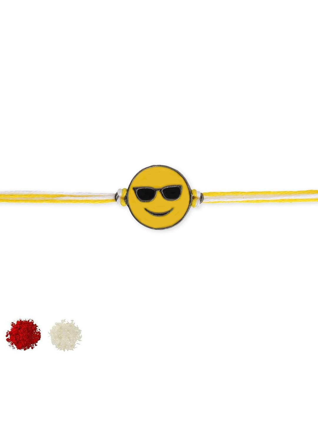 FURE Sunny Emoji Rakhi for Brother (Roli-Chawal included)