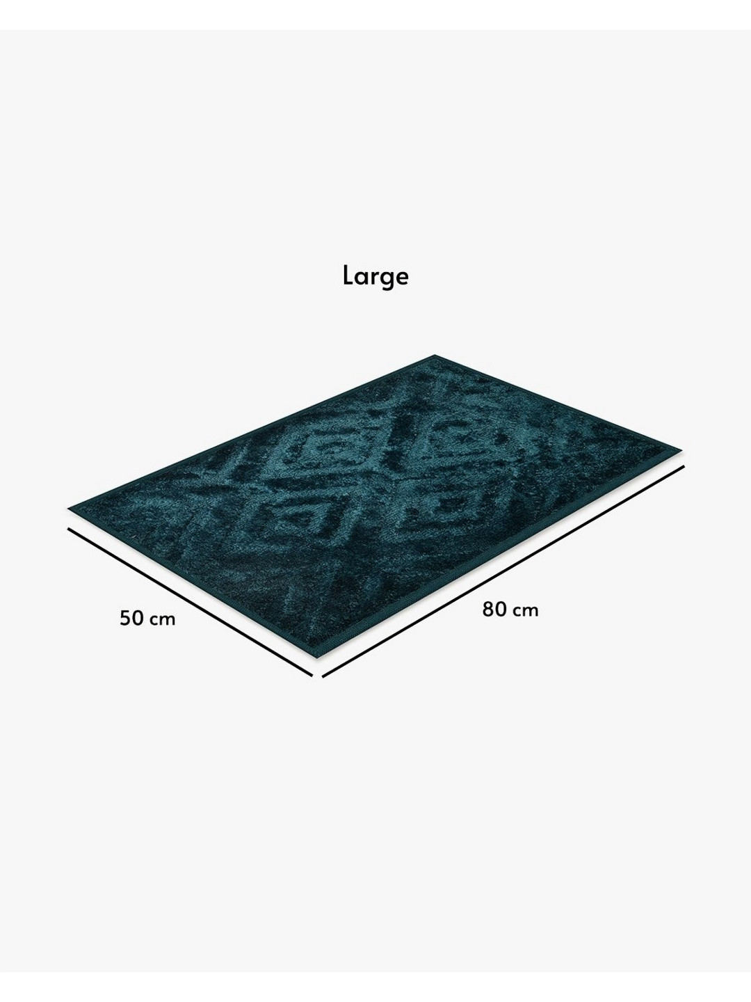 Bichauna Element Blue & White Anti-Skid & Non-Slip Rectangular 350 GSM Bath Rug
