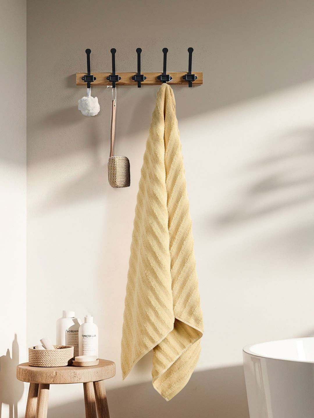 haus & kinder Allure Zero Twist Beige & Sage Green 2 Pieces Pure Cotton 500 GSM Towel Set