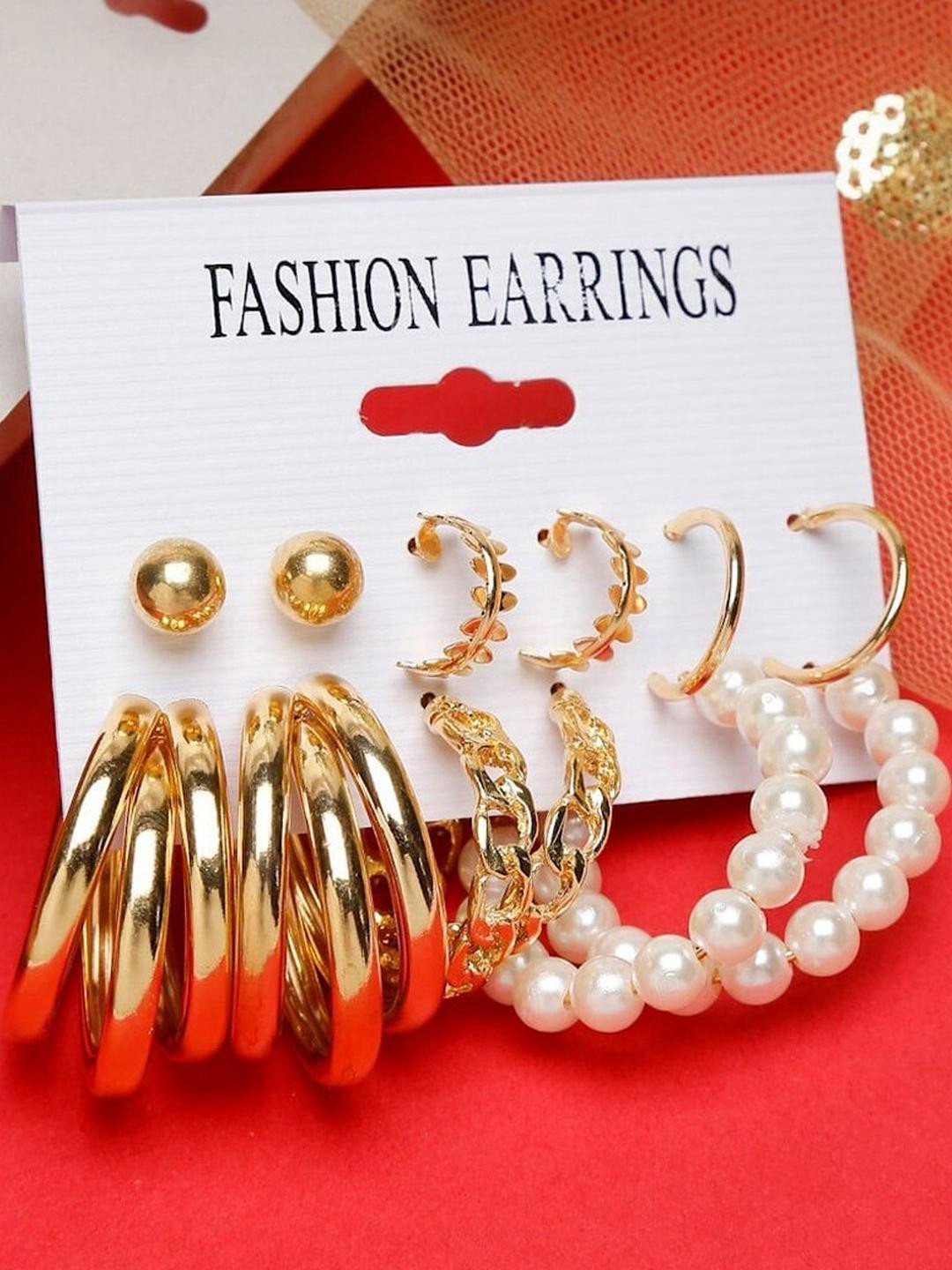 TheVineGirl Elegant Gold Plated Pearl & AD Earrings For Women & Girls