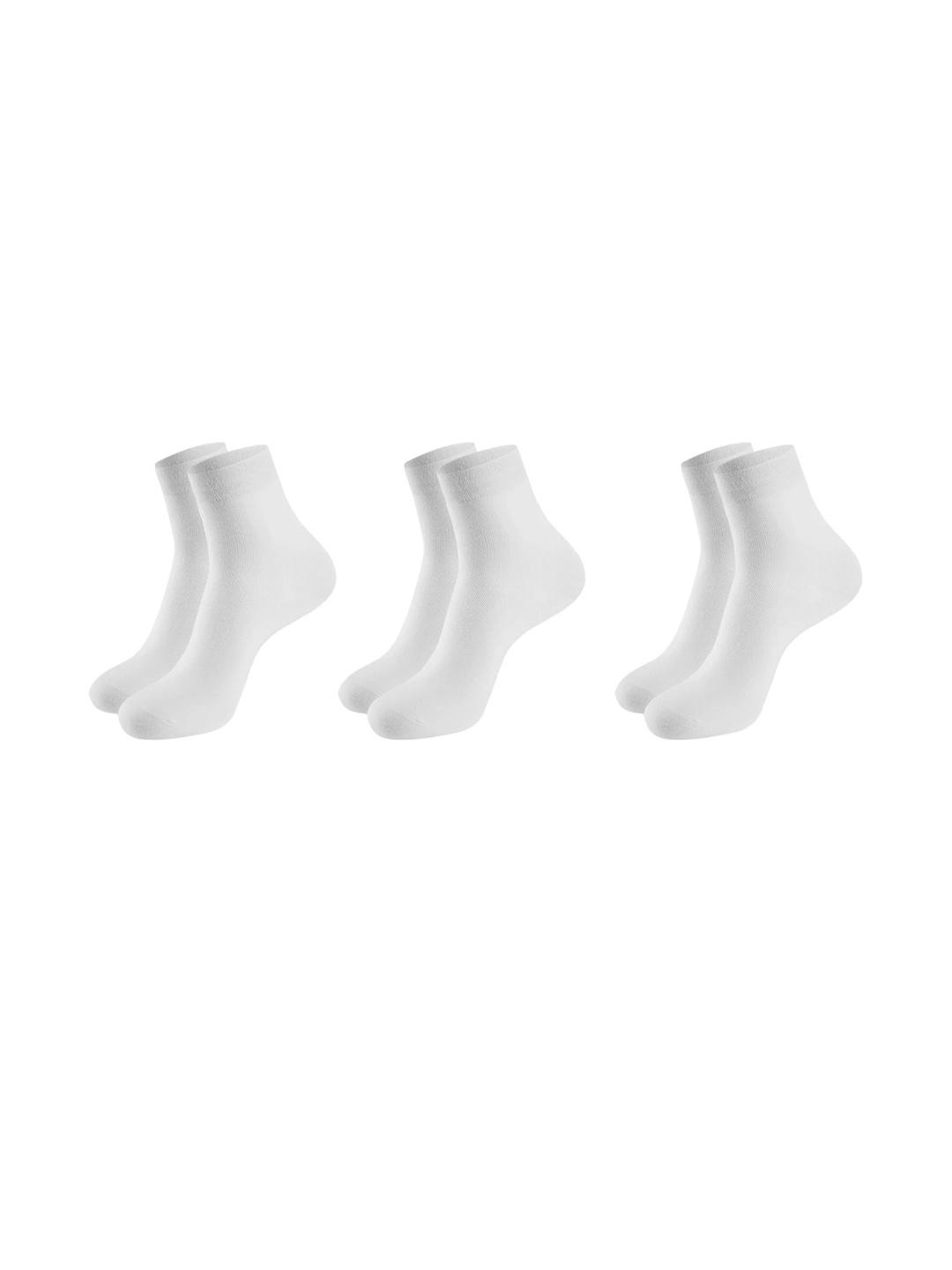 MUKHAKSH Pack of 3 School White Ankle-Length Socks