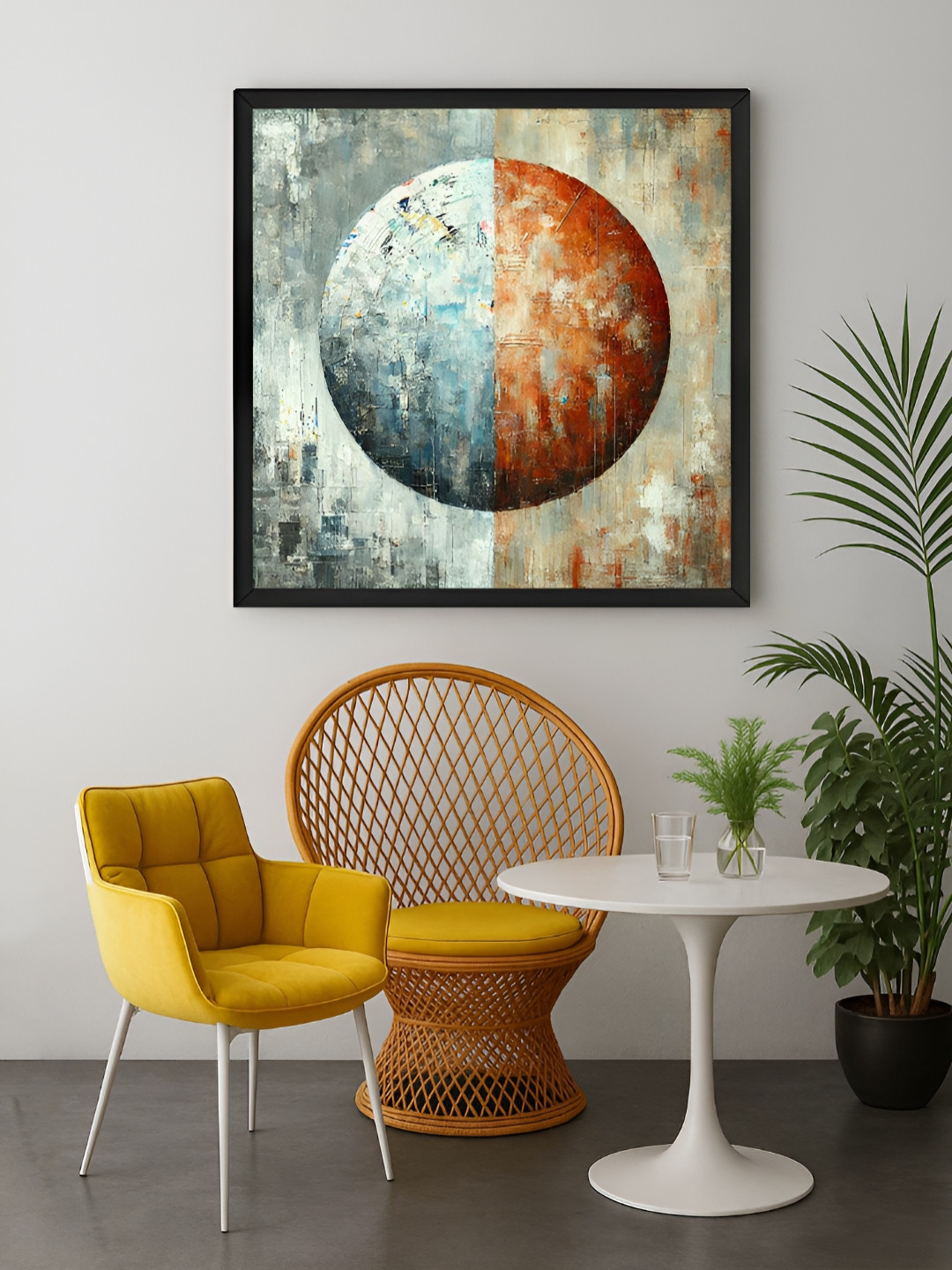 999Store Orange & Blue Cosmic Balance Meditation Spaces Canvas Wall Art