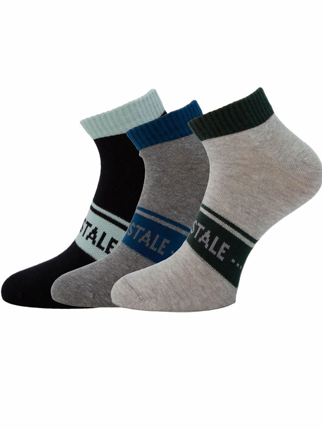 Aeropostale Men Pack Of 3 Flat Knit Low Cut Ankle Length Socks