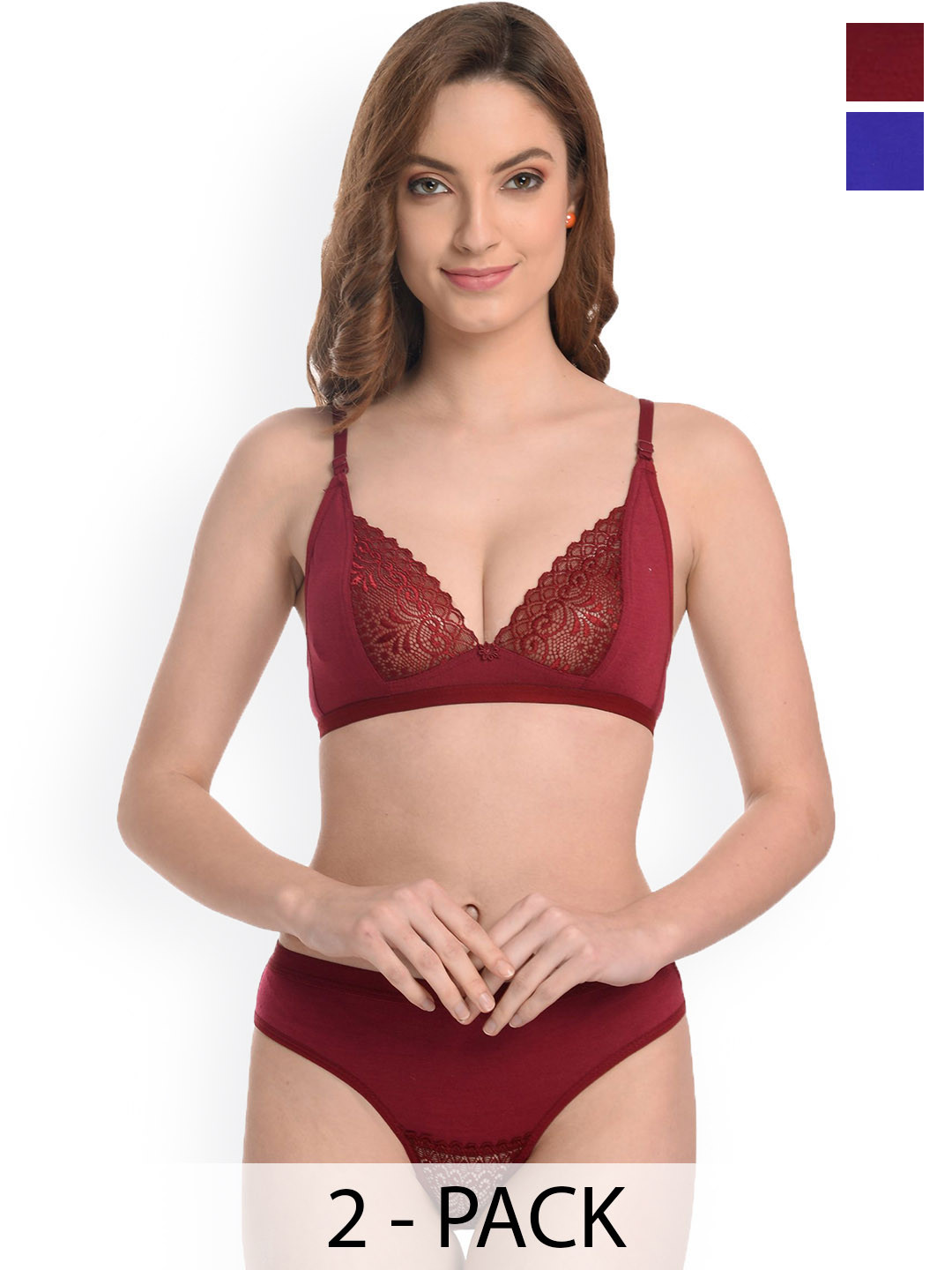 Samvar Pack Of 2 Non Padded Lingerie Sets A-Yani Set_B,M
