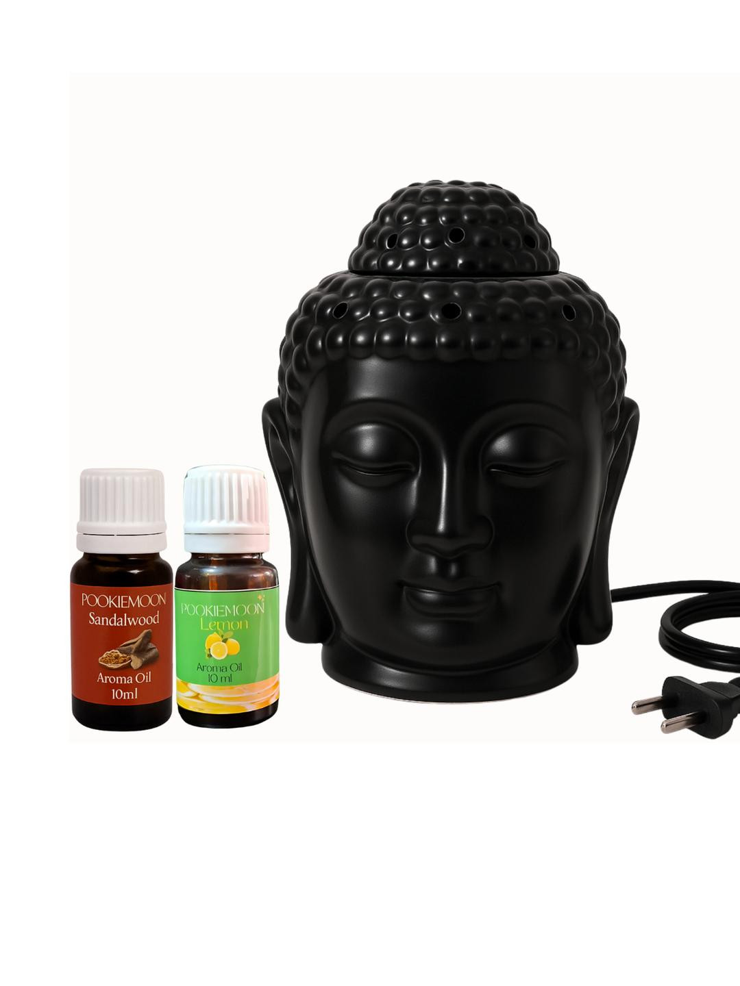 Pookiemoon Buddha Aroma Diffuser with Lemon and Sandalwood Oils 10ml Each