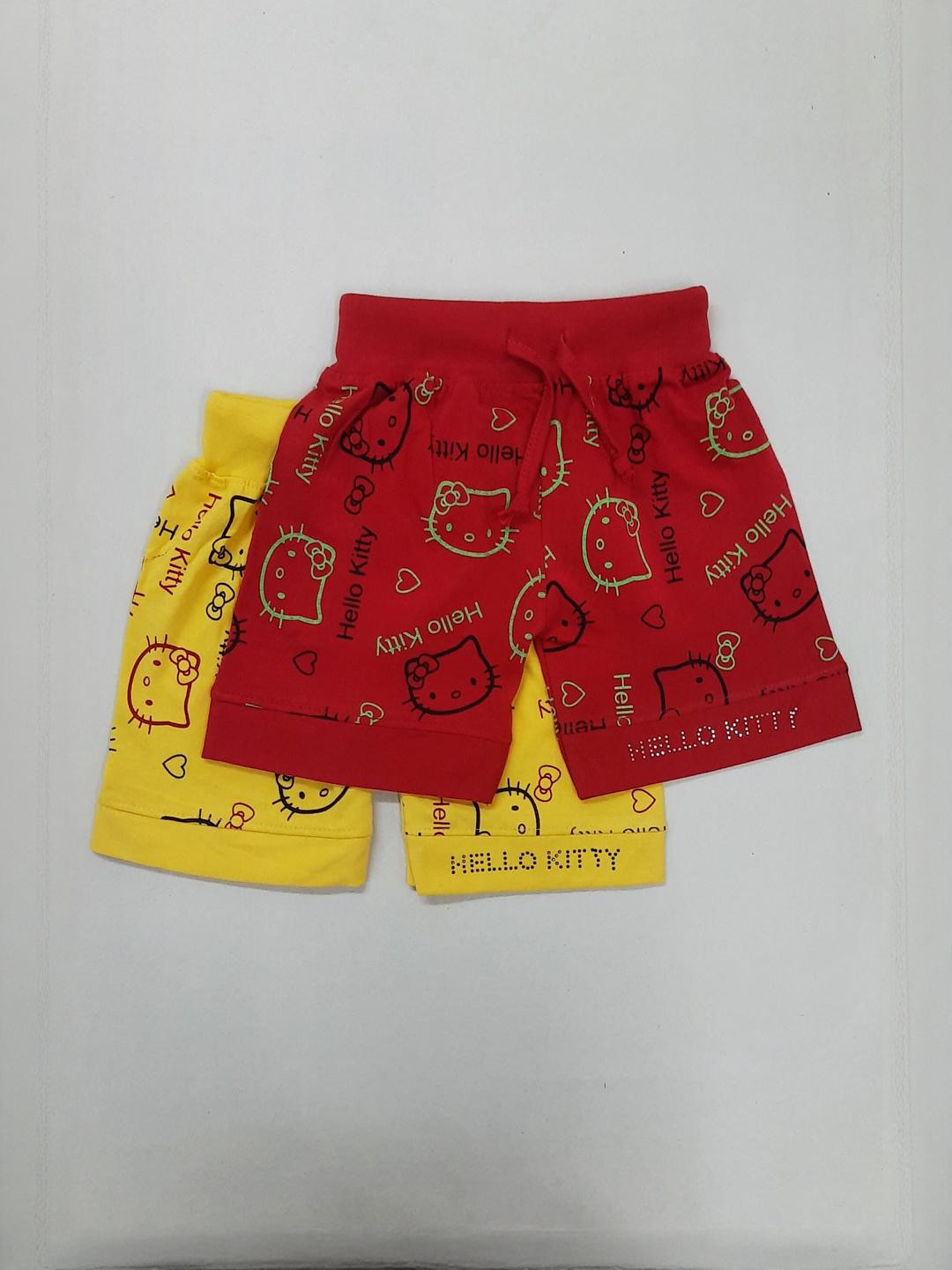 Little funky Girls Pack Of 2 Conversational Printed Shorts