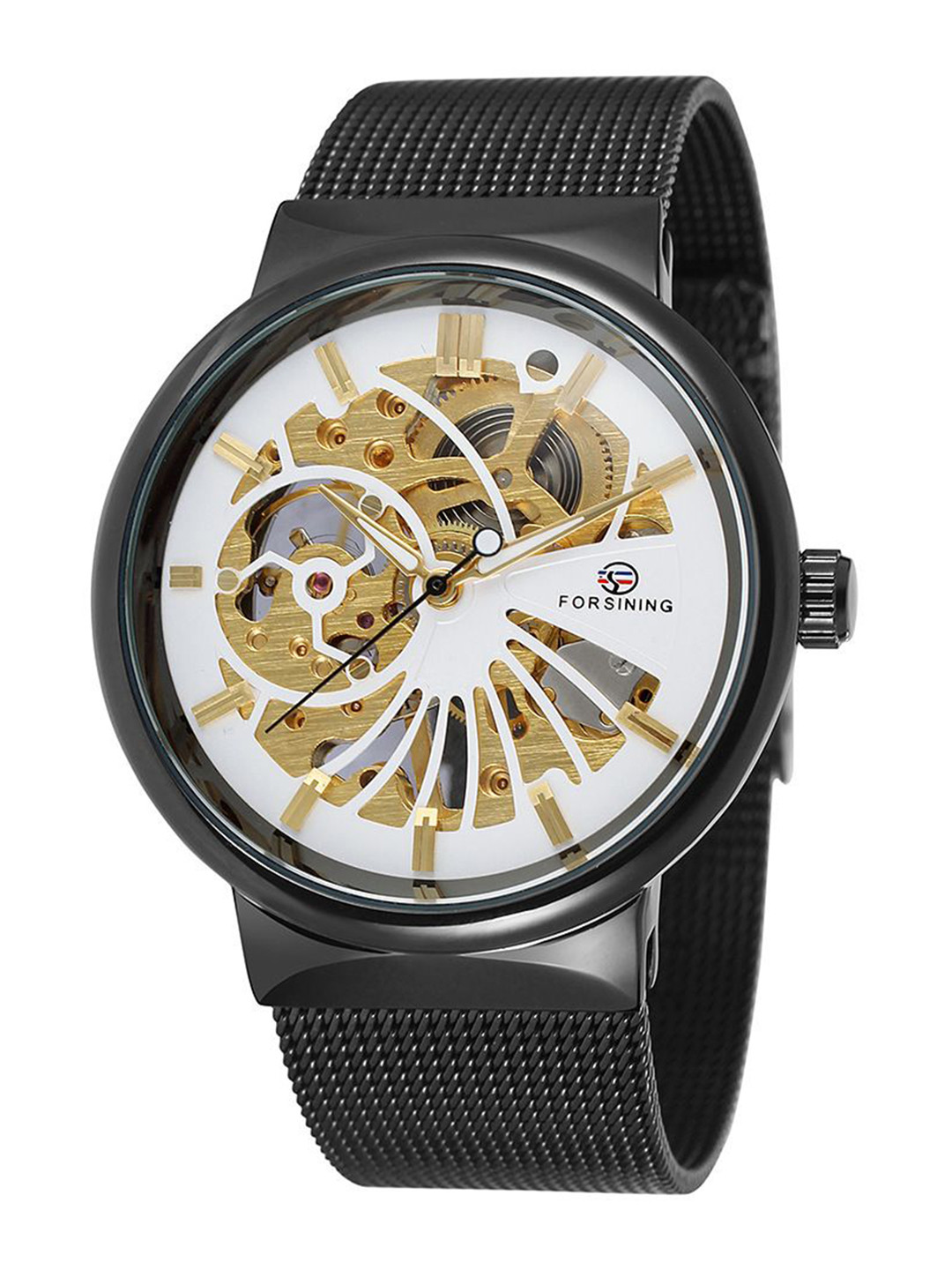 FORSINING Men Luxury Skeleton Mechanical Watch Thin Case Design Waterproof Fashion Watch