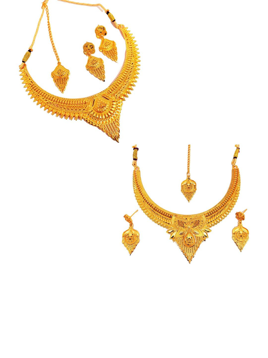 SDR Set of 2 Gold-Plated Jewellery Set With Maanng Tika