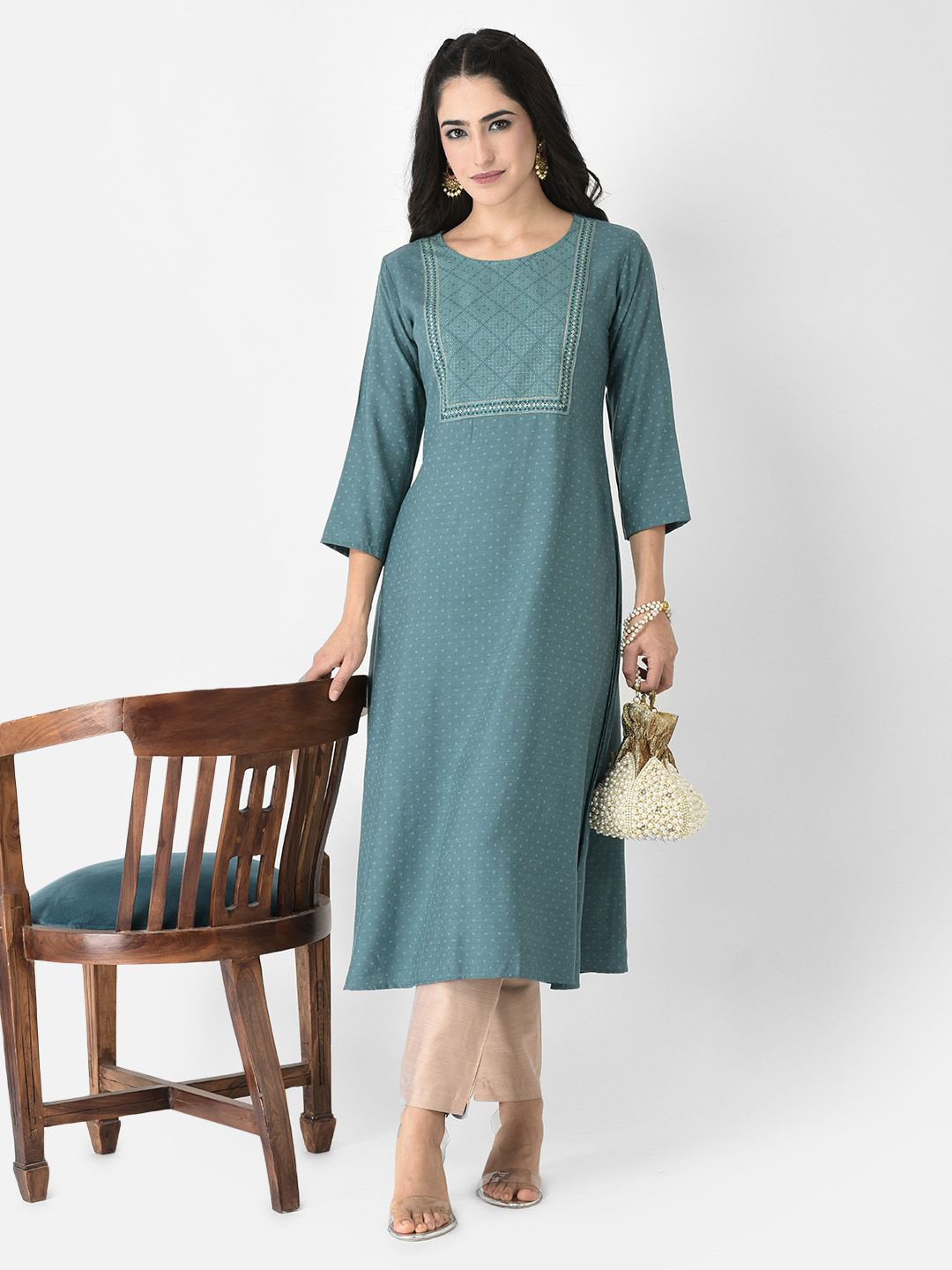 Span Women Geometric Printed Daily Anarkali Kurta