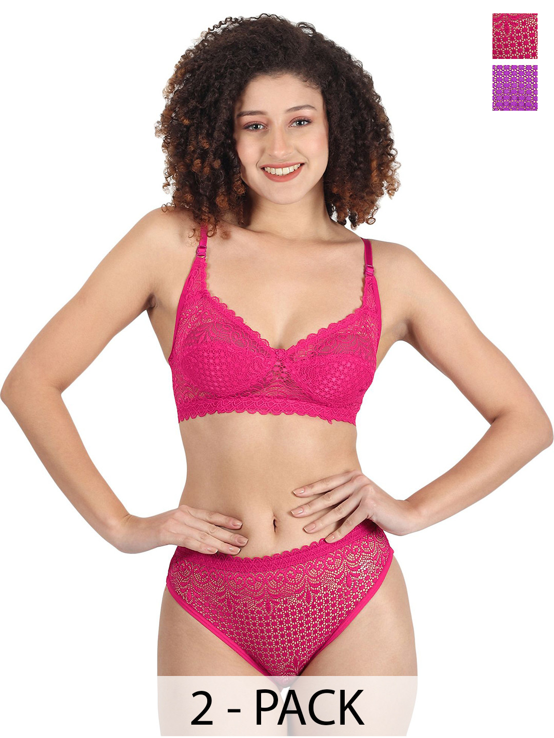 Samvar Pack Of 2 Self-Designed Lingerie Set  A-Rain-Set_Pu,P