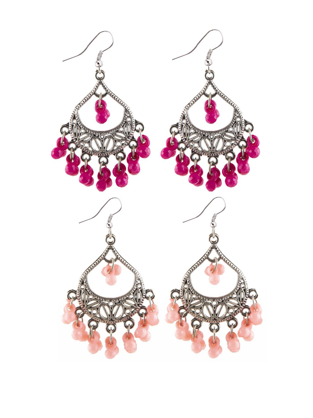 Creative Frogs Set Of 2 Silver-Plated Teardrop Shaped Drop Earrings