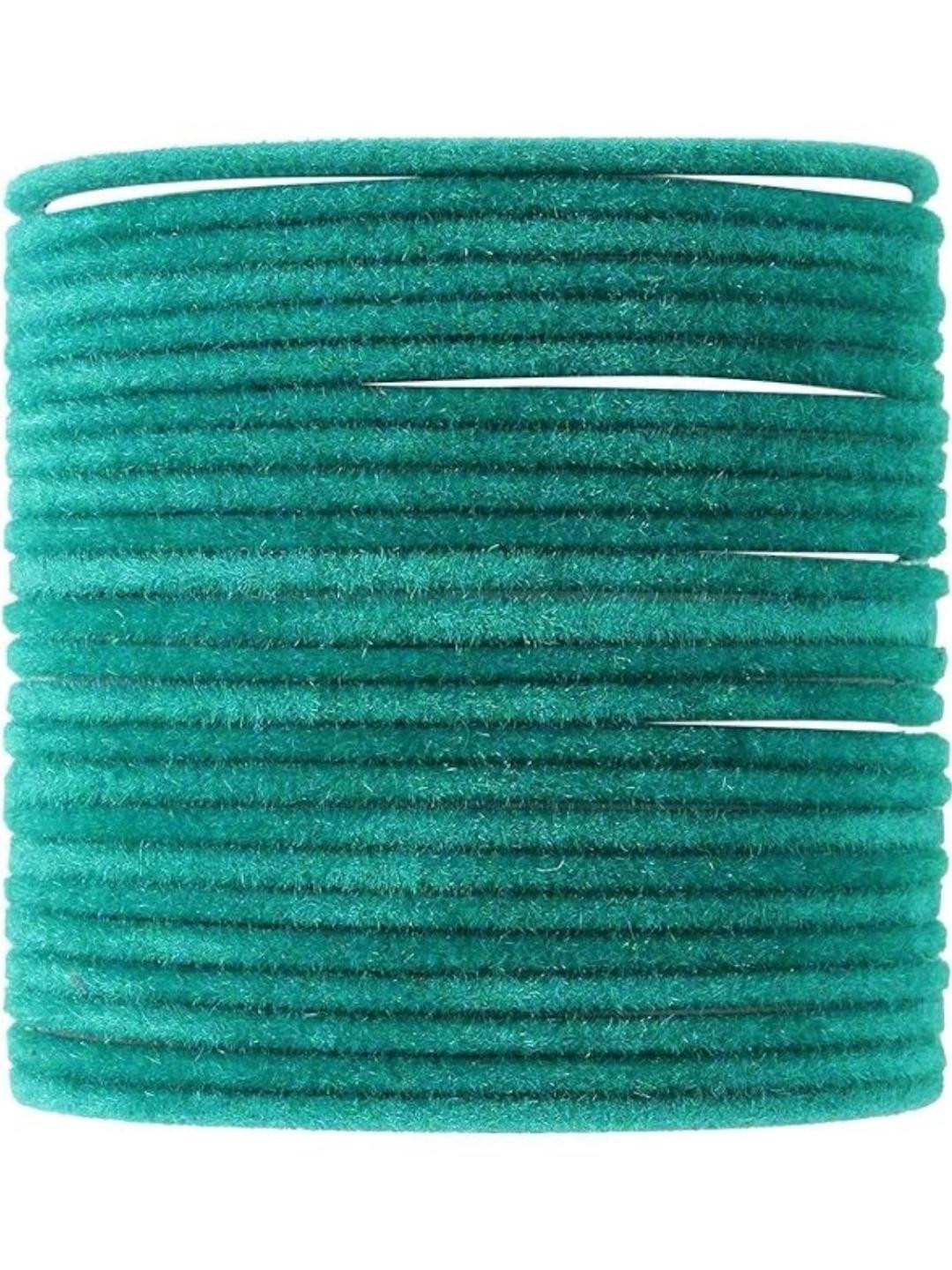 Guddan Set of 24 Radium Metal Velvet Bangles