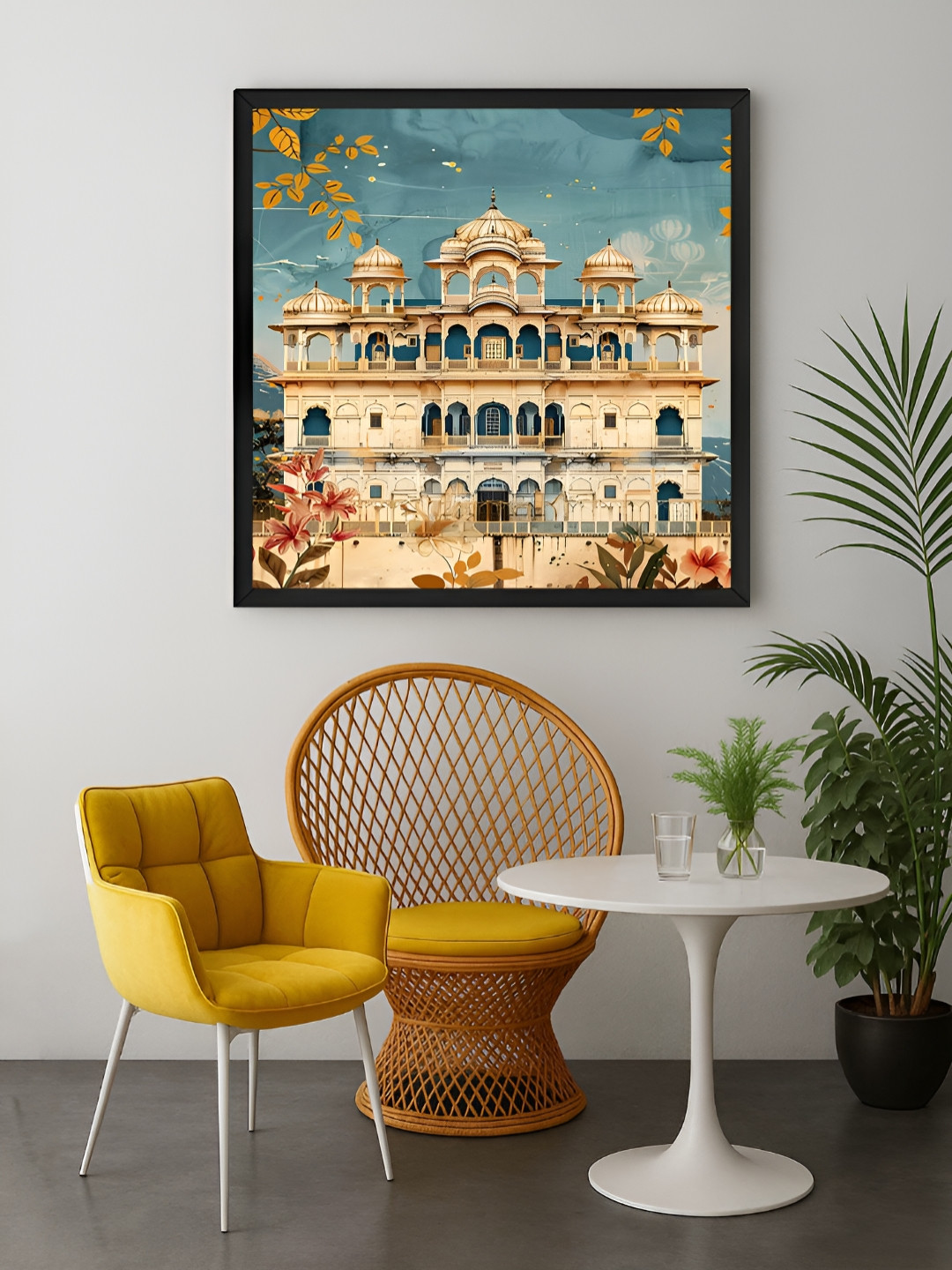 999Store Brown & Blue Architectural Canvas Wall Art