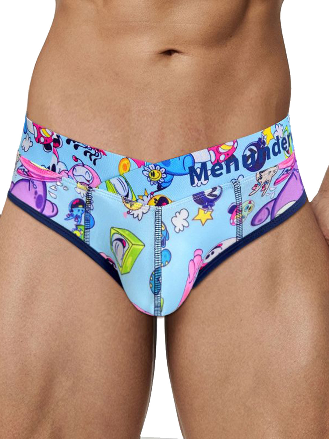 PUMP CLUB Printed Hipster Briefs MP295-Blue-M