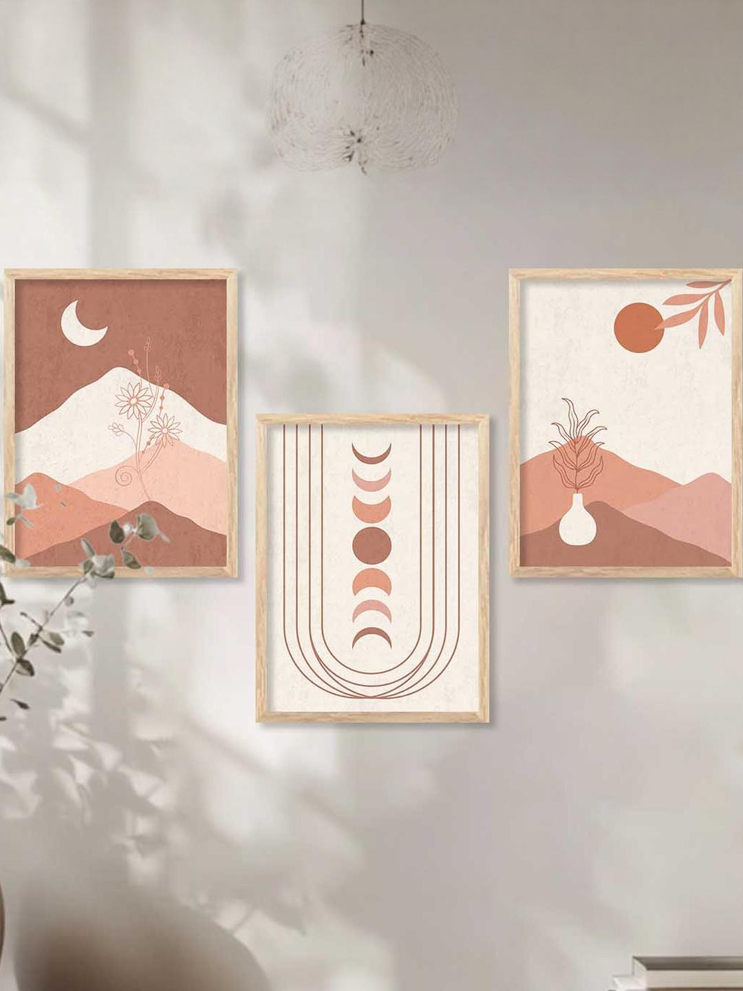 Boho Wall Art  With Frame Home Decor Wall Painting For Living Room Office Bedroom