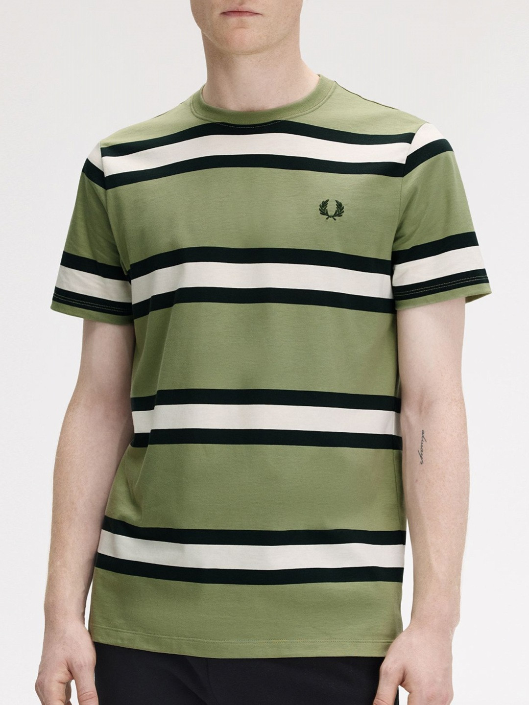 Fred Perry Men Striped Applique T-shirt