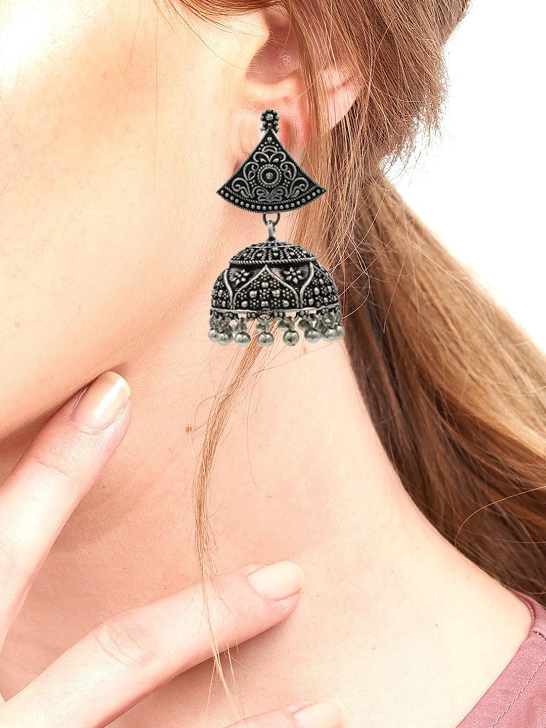 Gurjari Jewellers Handmade Silver Plated Jhumka