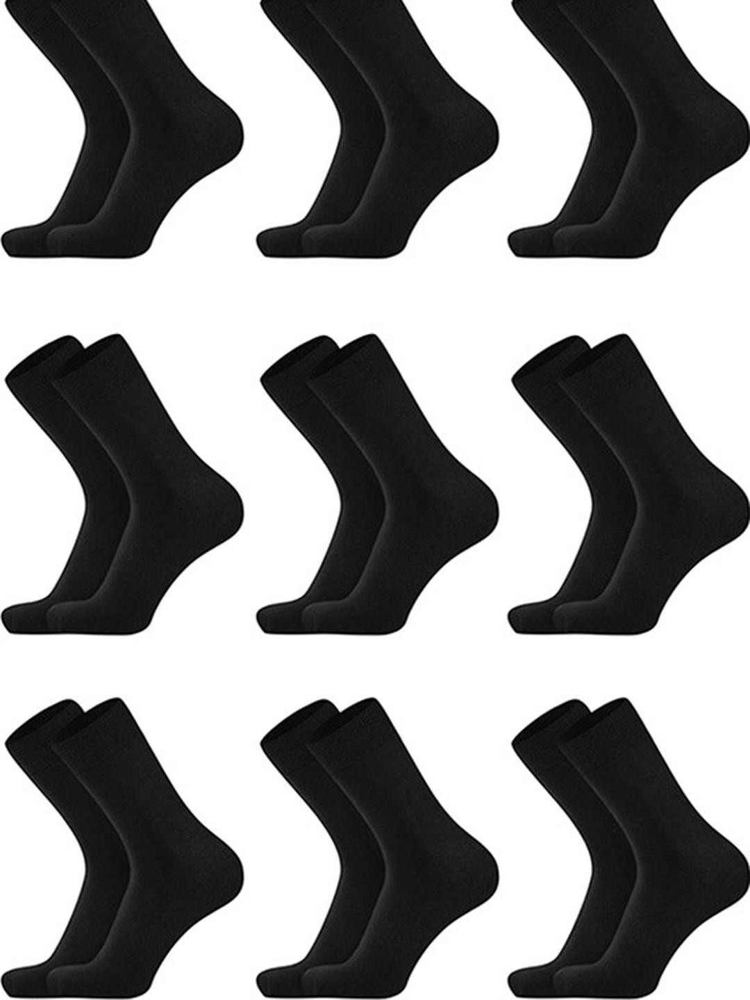 MUKHAKSH Unisex School Black Calf Length Socks 12 Pairs
