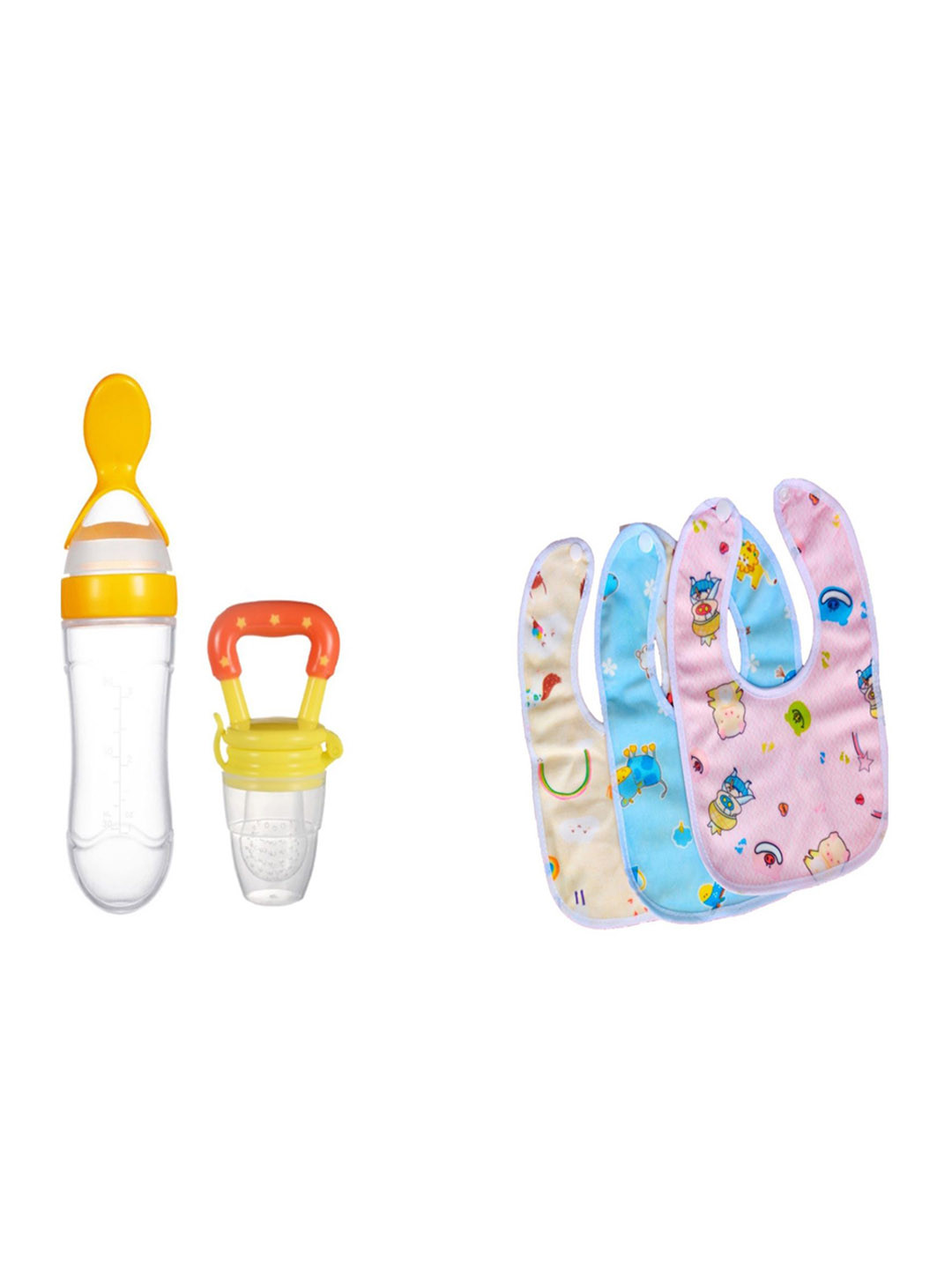 Kritiu Set Of 5 Feeding Starter Kit With Cotton Waterproof Bibs
