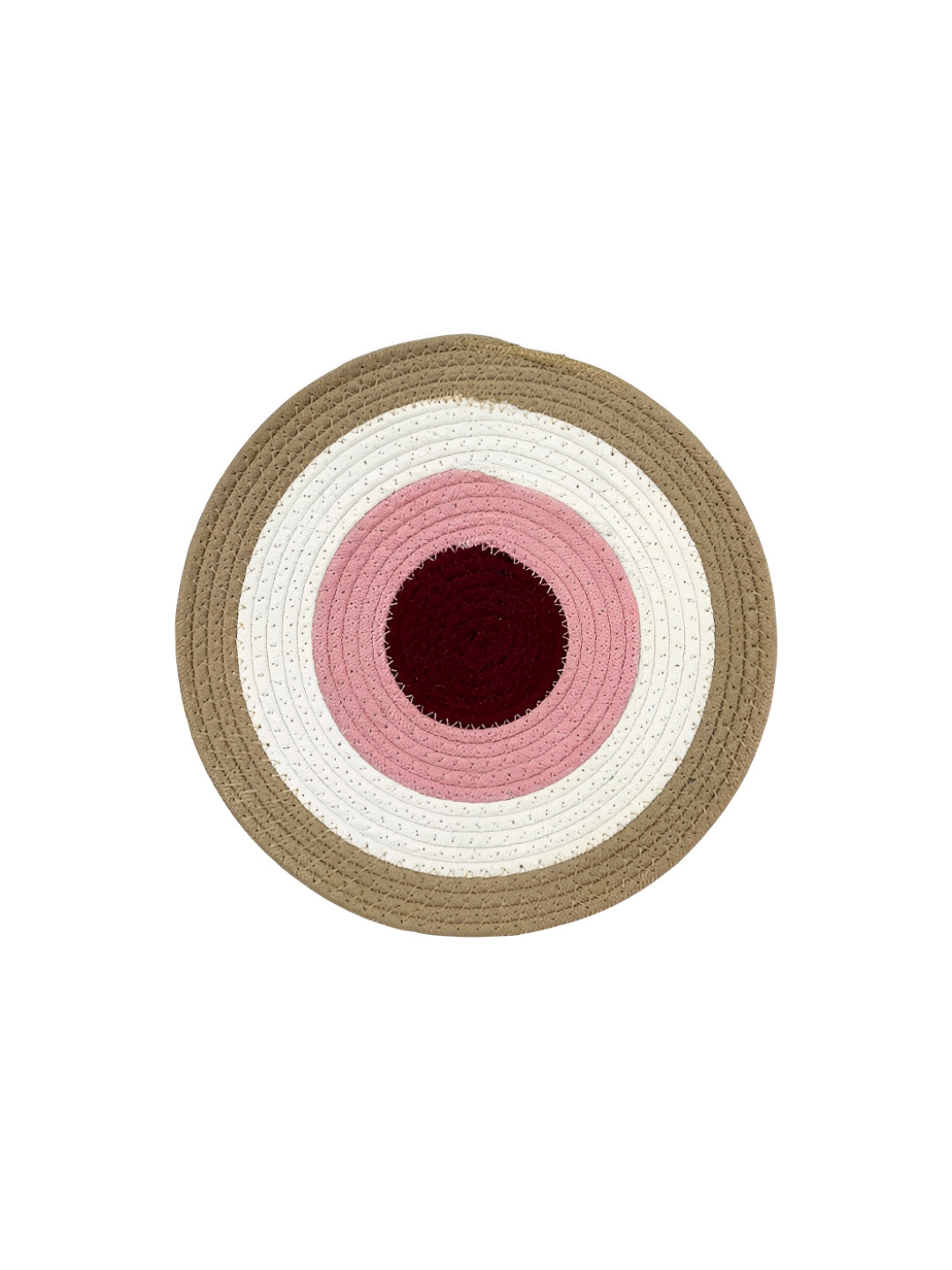 JASMEY HOMES White & Beige Braided Round Table Placemats