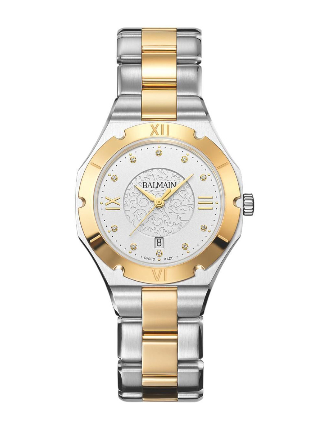 Balmain Women Embellished Dial & Stainless Steel Straps Analogue Watch B49923912