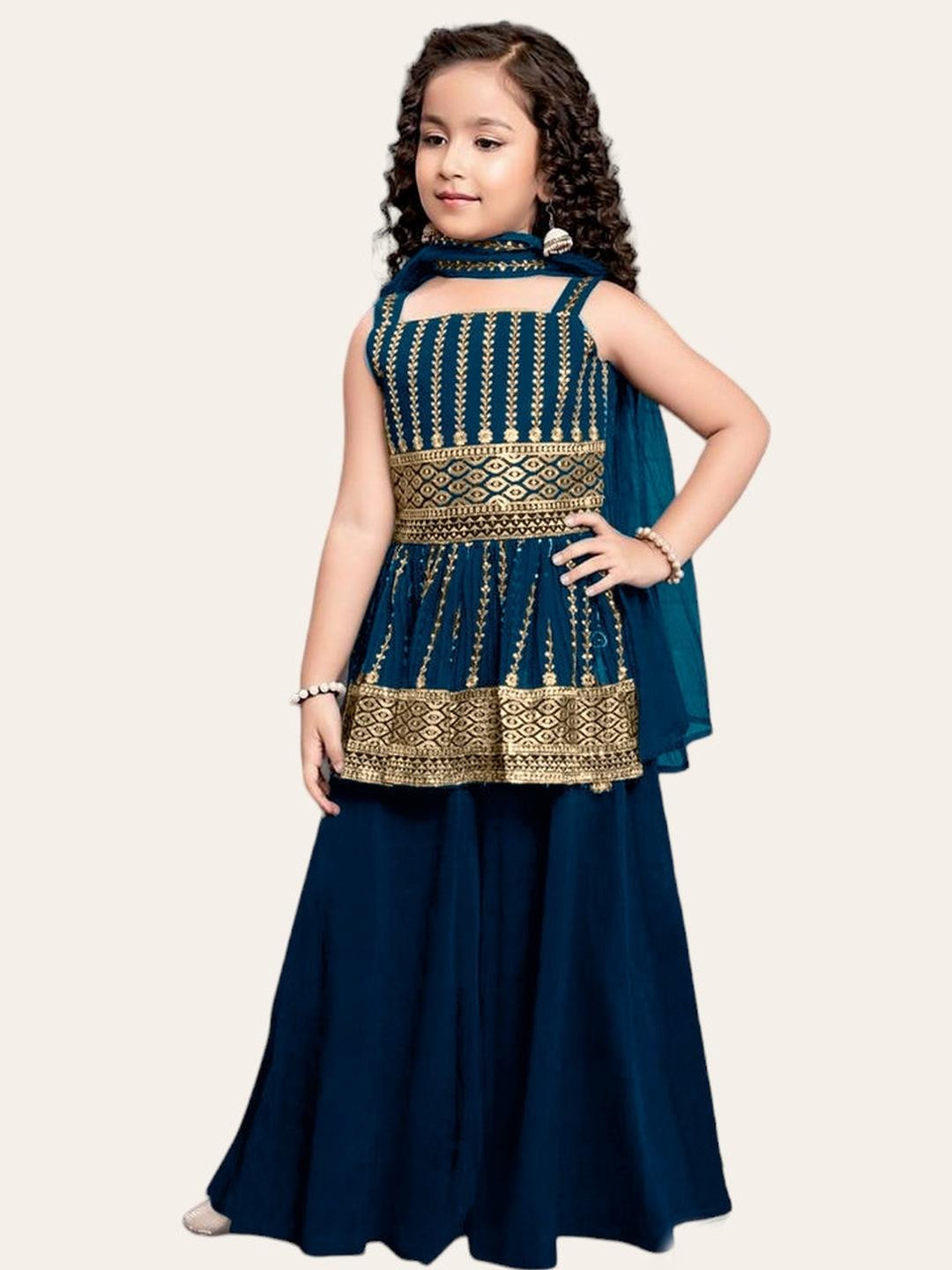 MD ENTERPRISE Girls Blue Dresses