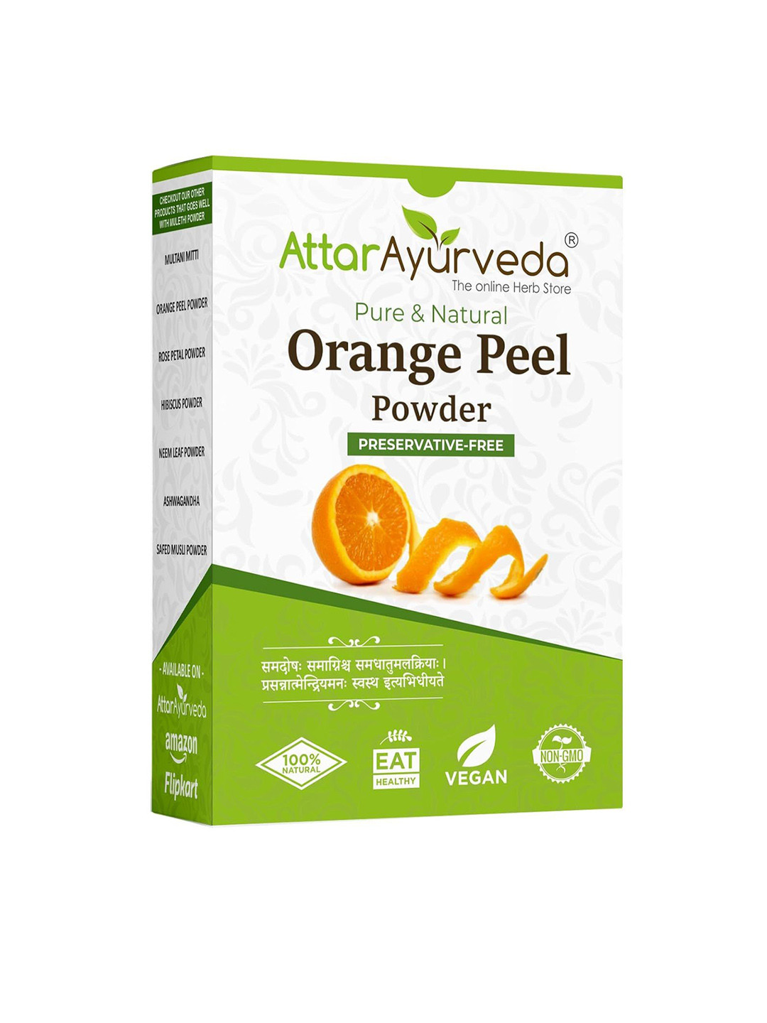 Attar Ayurveda Natural Orange Peel Powder - 200 g