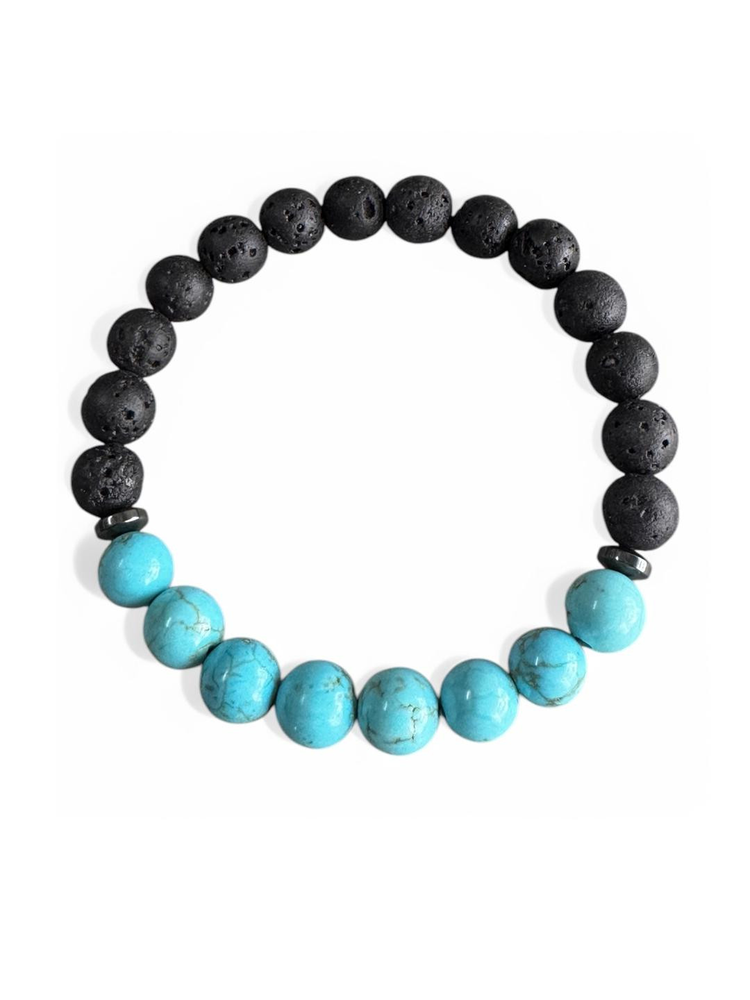Gems Guru Turquoise Bracelet with Metallic Accents