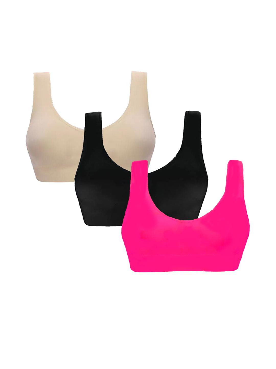 BRAAFEE Pack of 3 Beginners Non Padded Full Coverage Cotton Bra