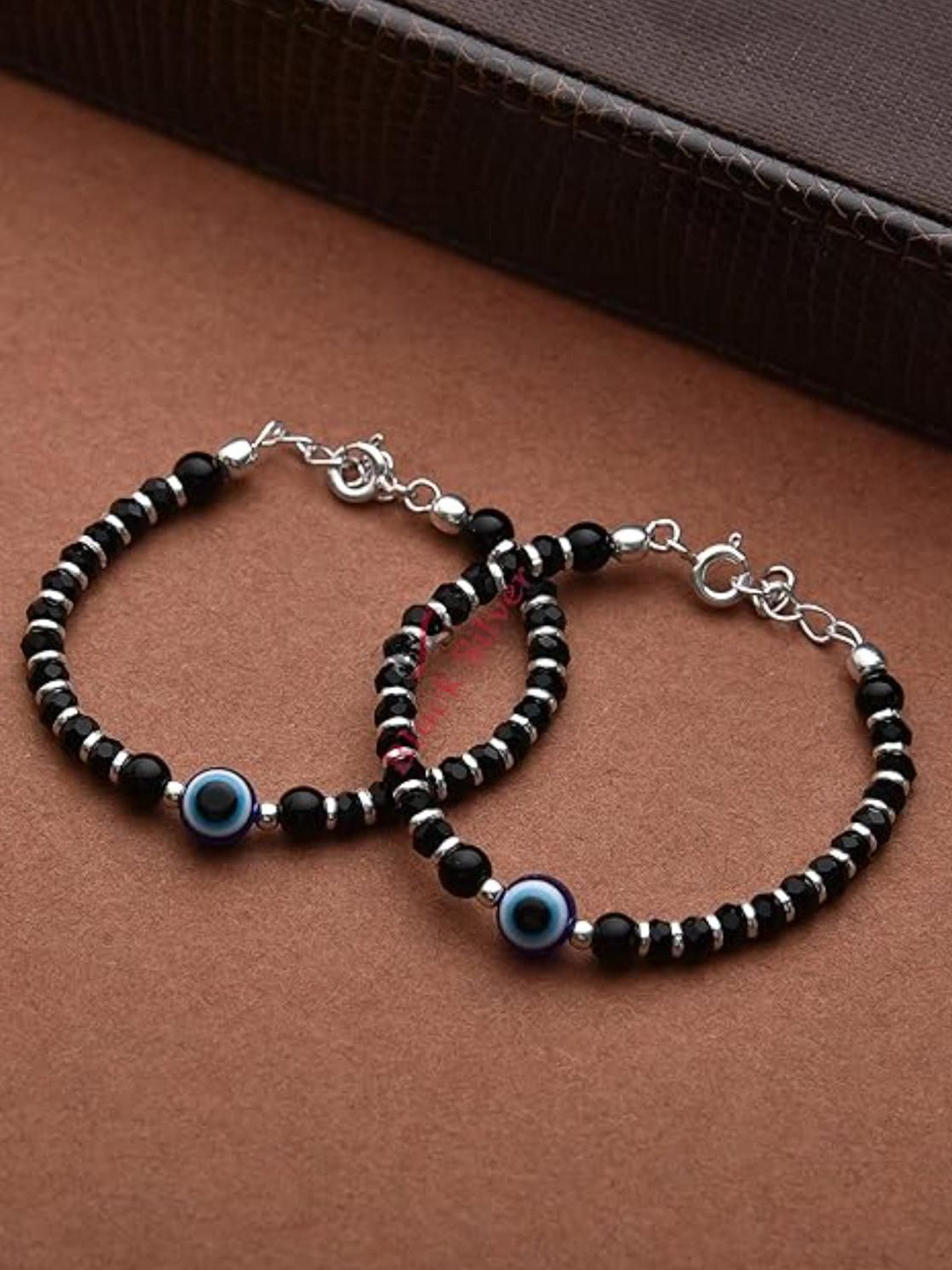 DN Creation Kids Set Of 2 Crystals Studded And Beaded Nazariya Wraparound Bracelet