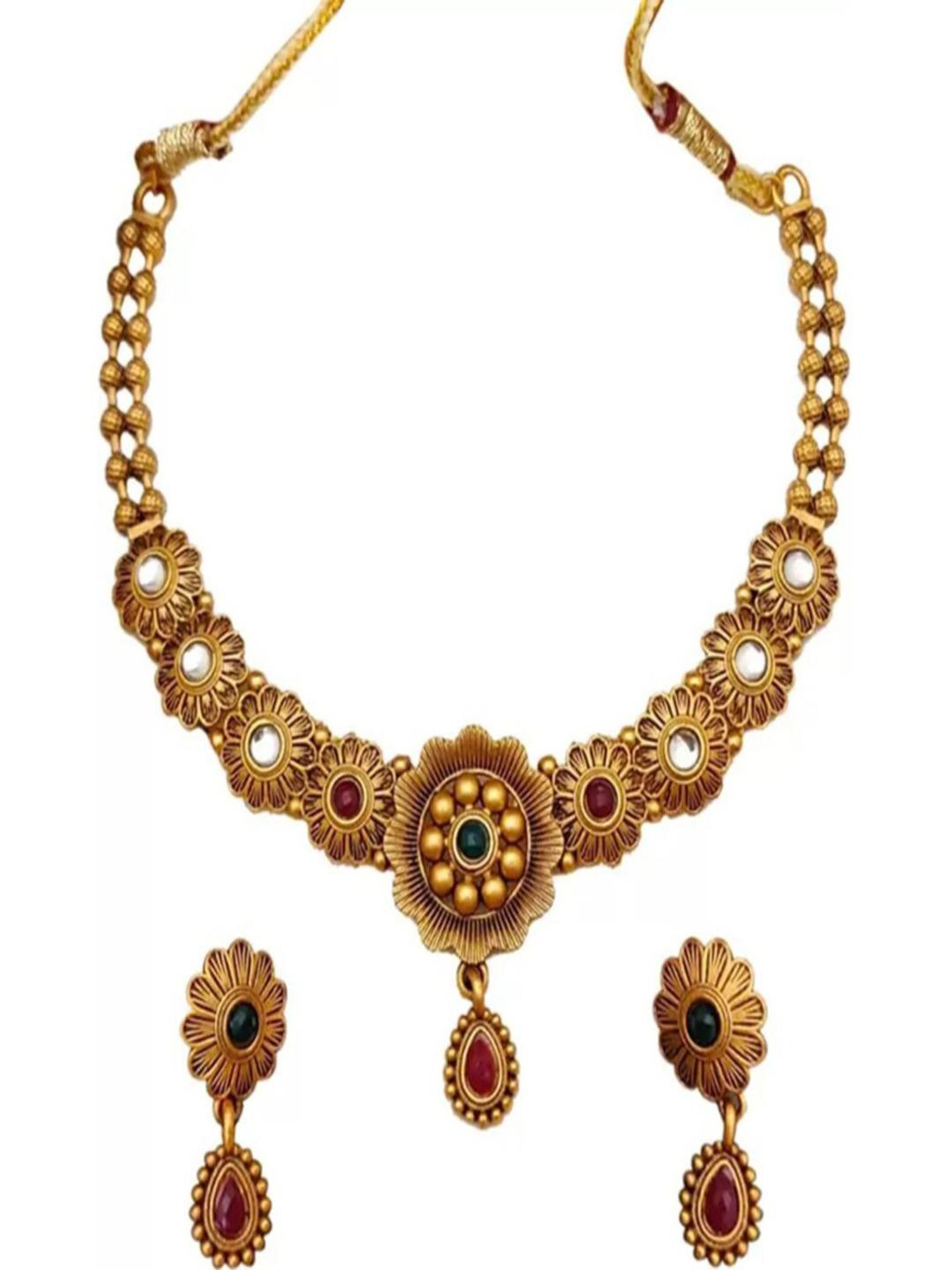 J D Jewellers Women Gold Jewellery Set
