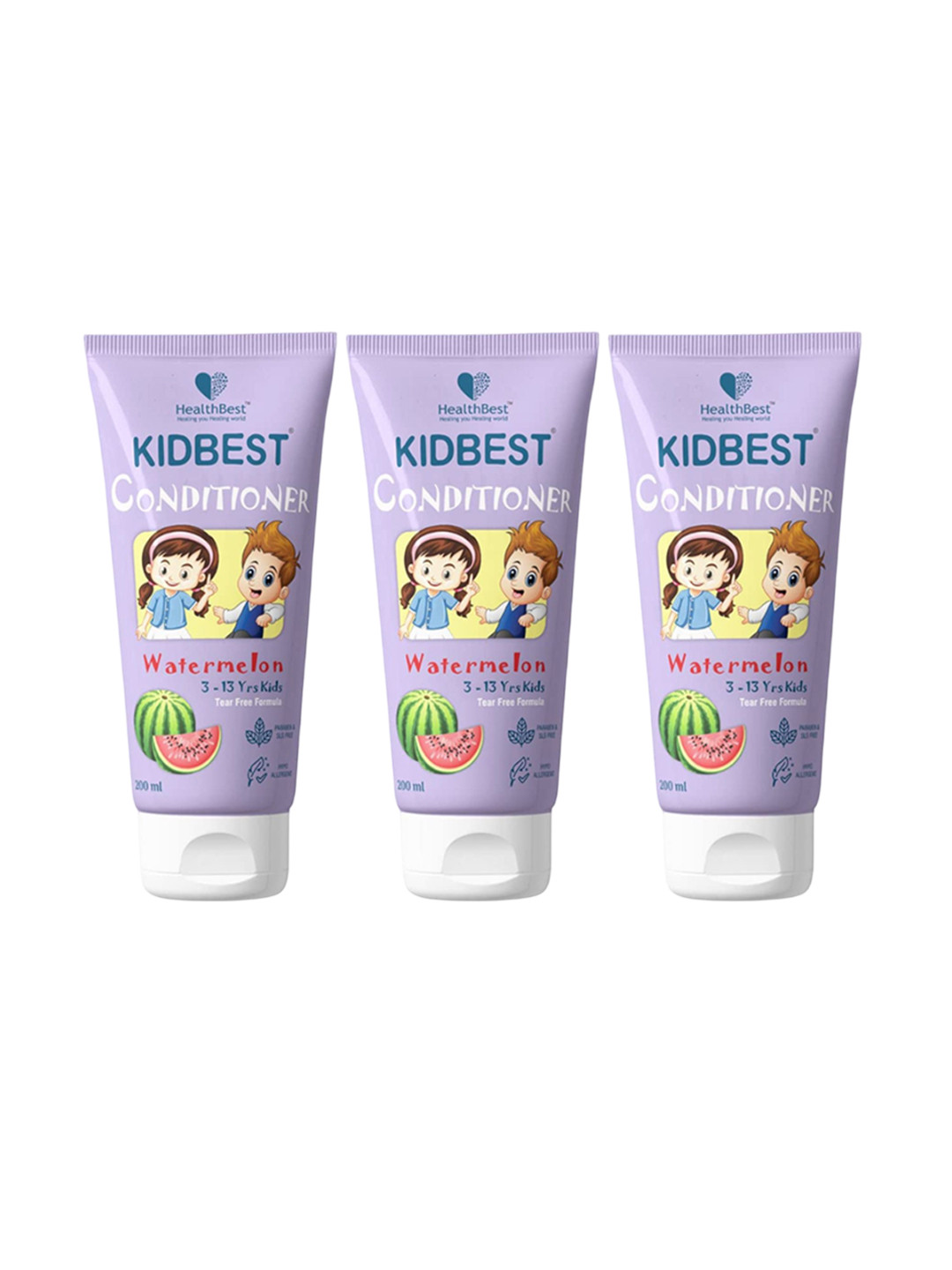 HealthBest Set Of 3 Kidbest Conditioner With Tea Tree - 200 ml Each