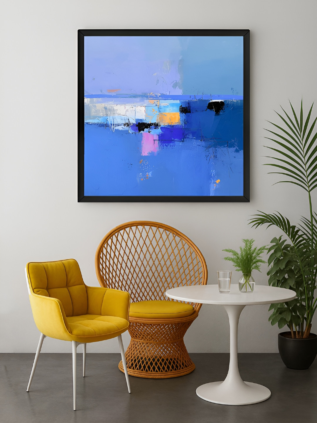 999Store Blue Abstract Canvas Wall Art