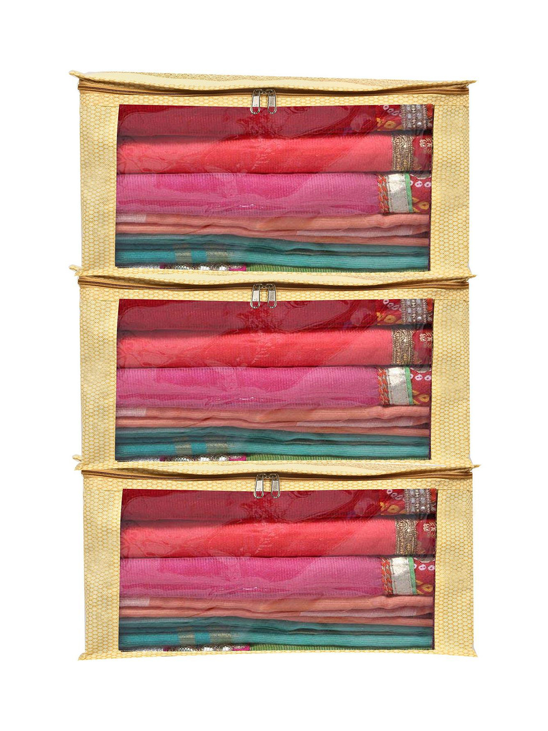 BB BACKBENCHERS Set of 3 Saree Cover With Transparent Window Organisers