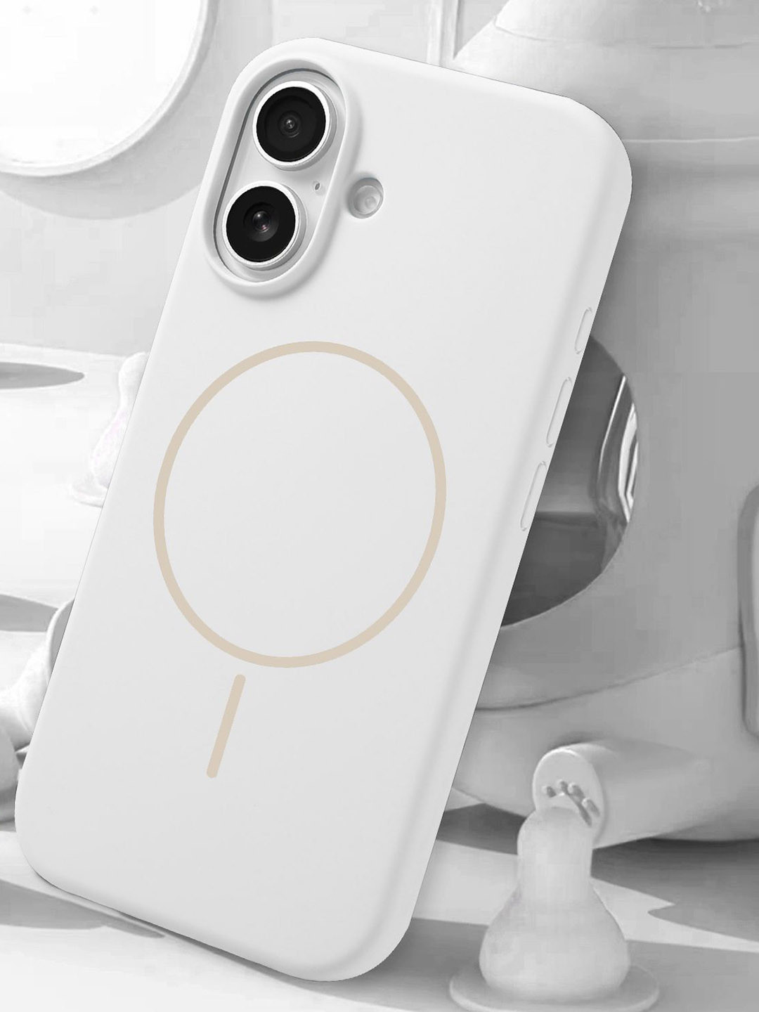 Luxury Kase iPhone 16 Silicone Magnetic Case with Soft Microfiber Lining Back Case