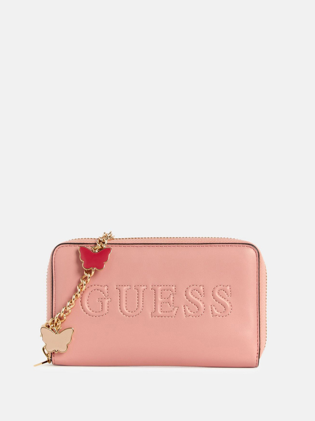 GUESS Women Self Design Embossed Lilly Ann Zip Around Wallet