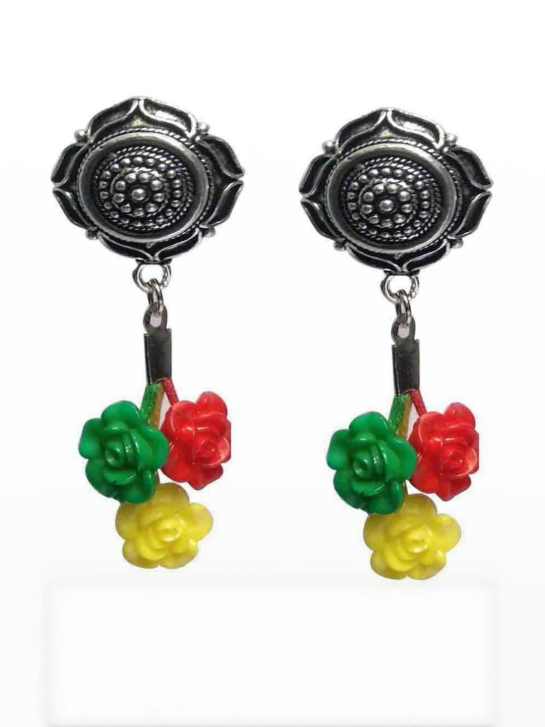 Gurjari Jewellers  Tops + Colourfull Flower earing Brass Drops & Danglers