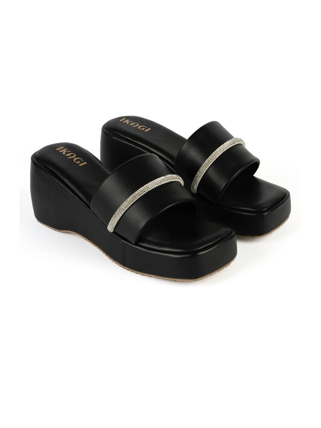 IKAGI Women Platform Heels With Embellished Detail