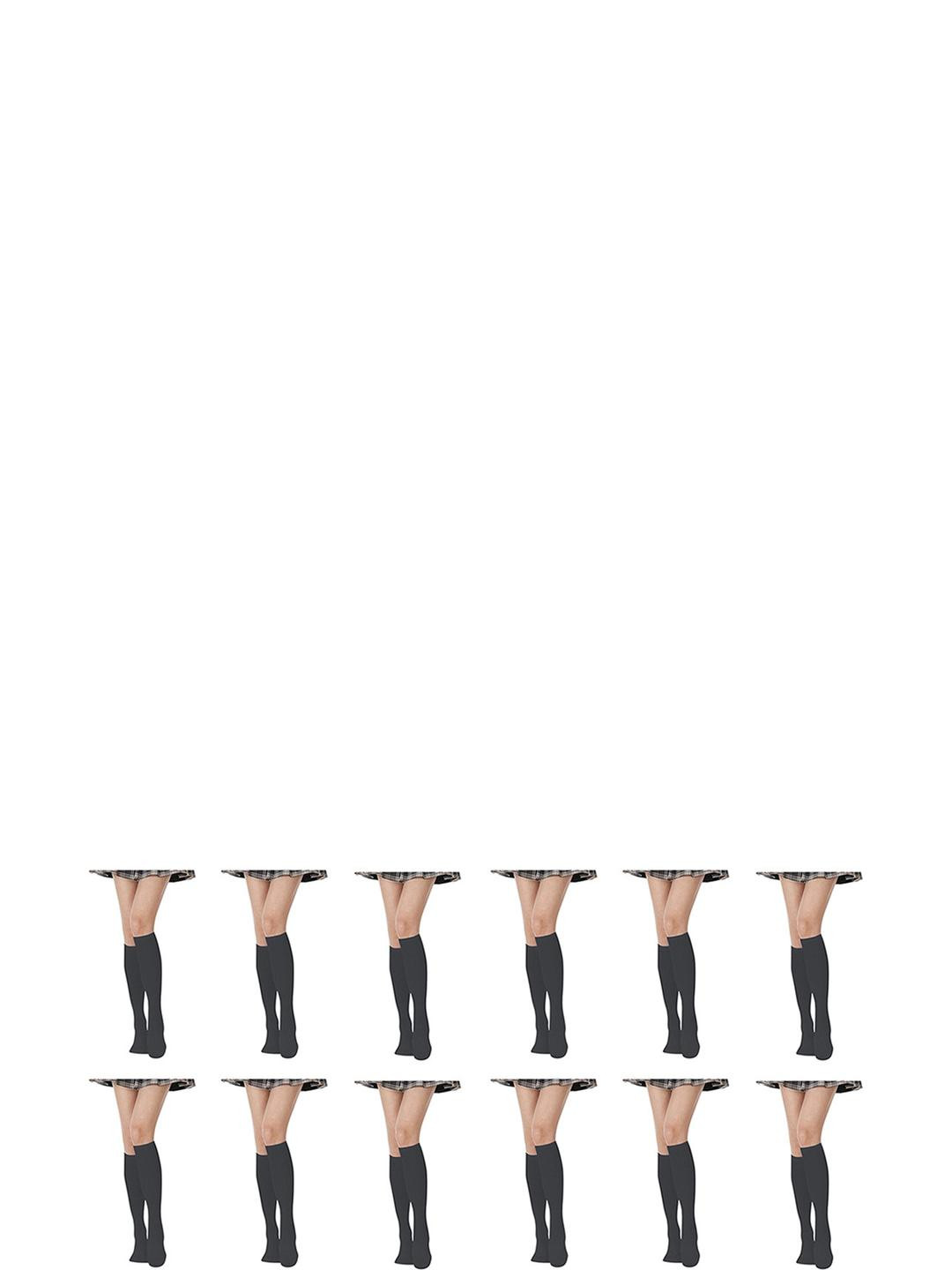 MUKHAKSH Unisex Grey Socks (12 Pairs)