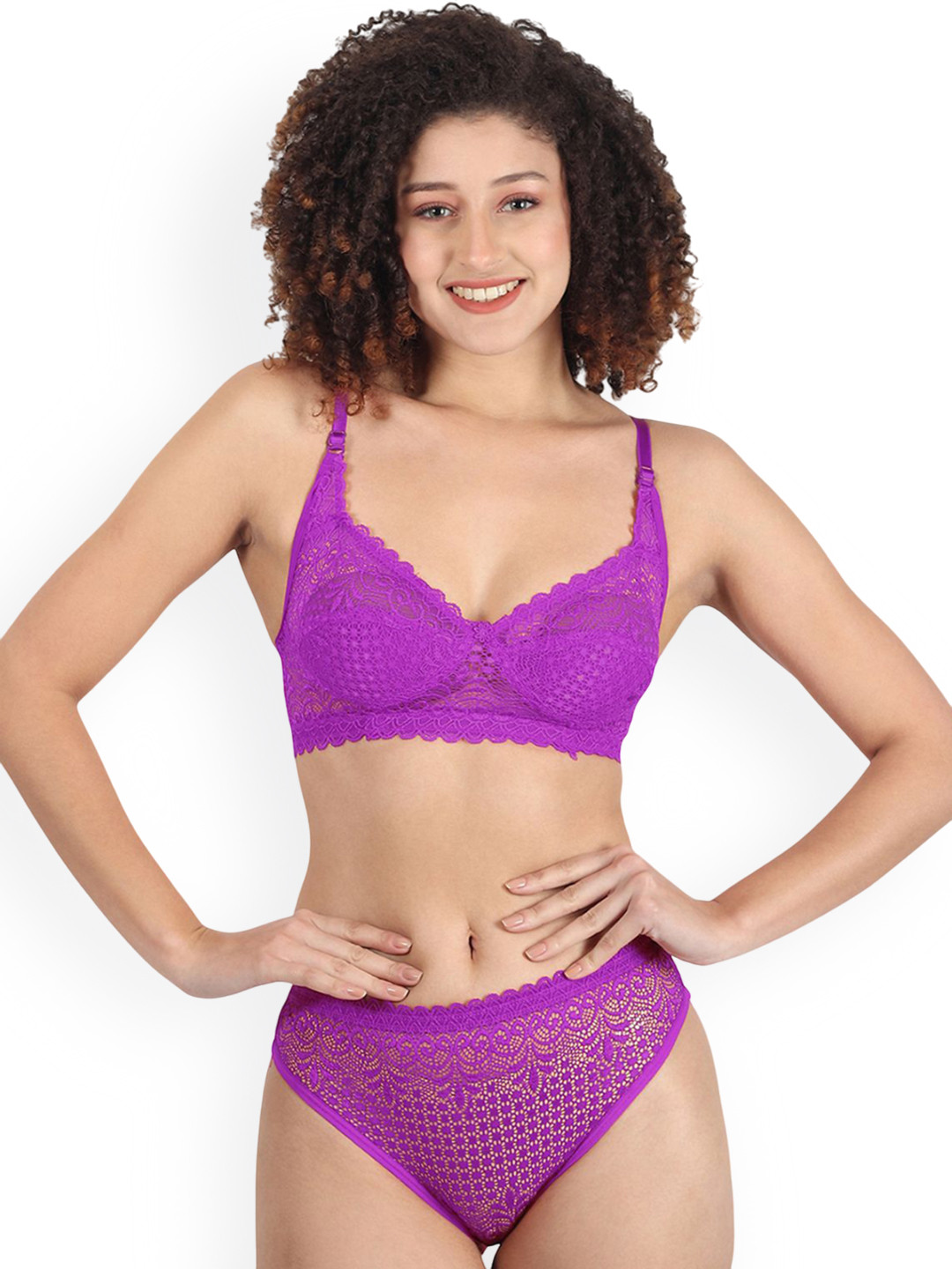 Samvar Self Design Non Padded Lingerie Sets B-Rain-Set_Pu