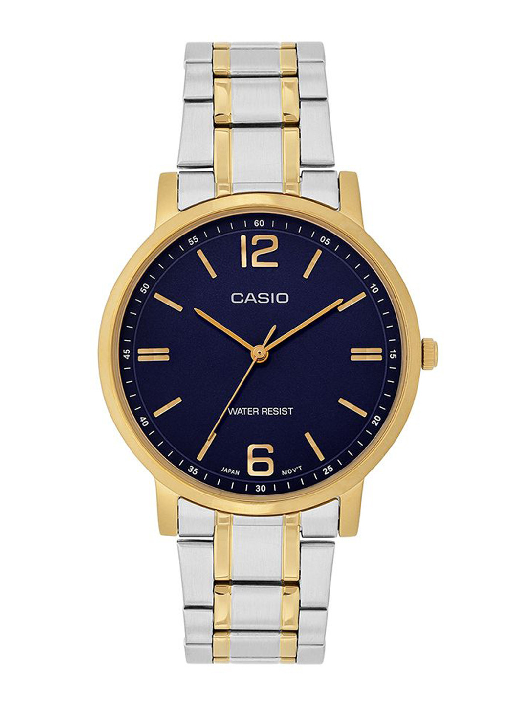 CASIO Men Brass Dial & Stainless Steel Cuff Straps Analogue Watch A2436