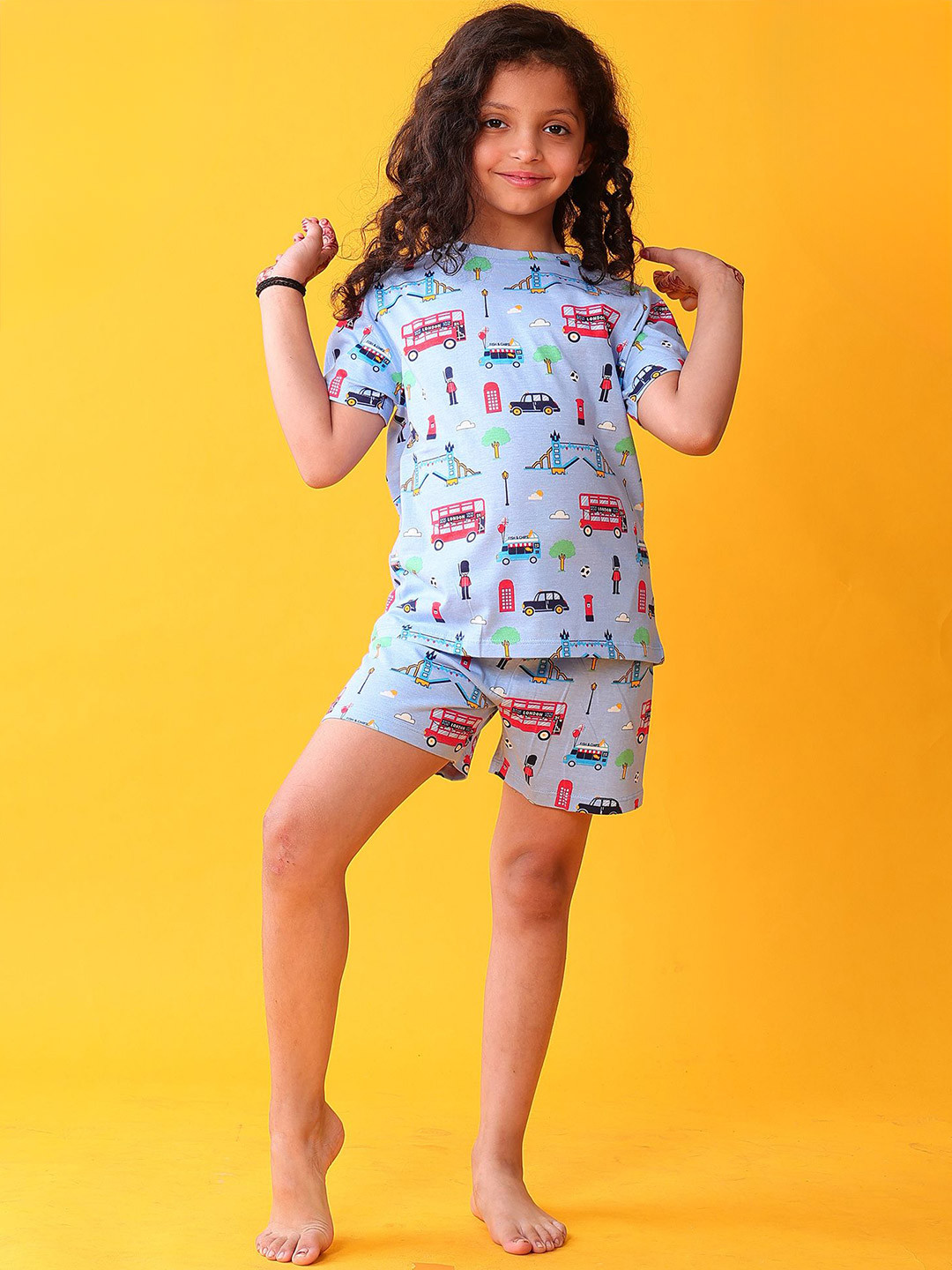 Anthrilo Girls Cotton Carnival Sleepwear Shorts Night Suits