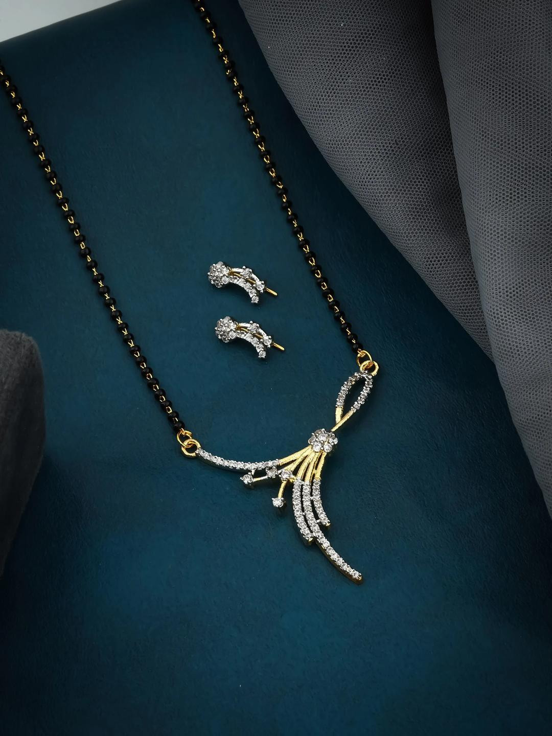 CLONEO Alloy Gold-plated White, Black, Gold Jewellery Set (Pack of 3)