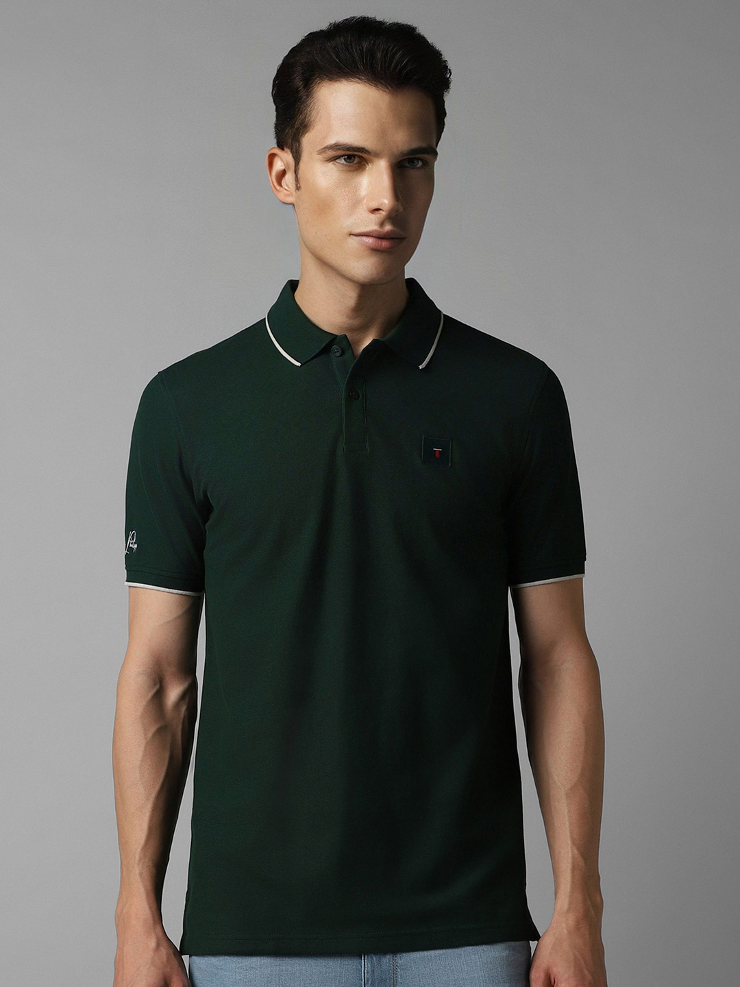 Louis Philippe Sport Polo Collar Pure Cotton Slim Fit Tshirt