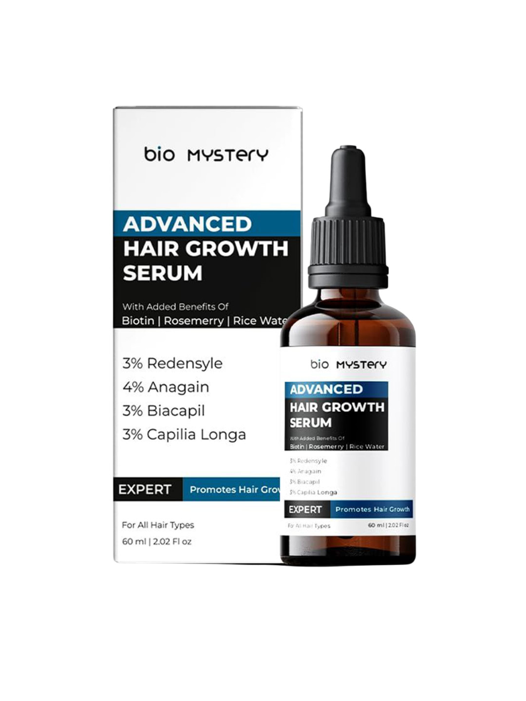 Bio Mystery Advanced Hair Growth Serum With Biotin & Rice Water - 60 ml