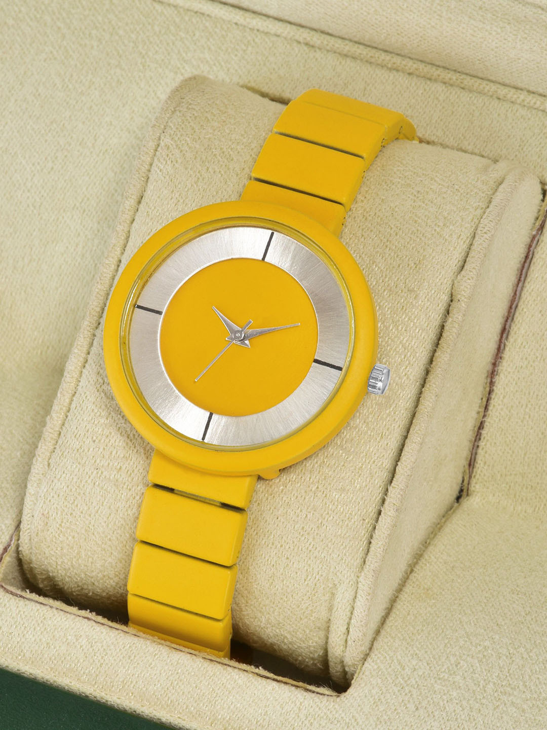 Gopal Shopcart Unisex Dial & Bracelet Style Straps Analogue Watch Csamon_33_Yellow