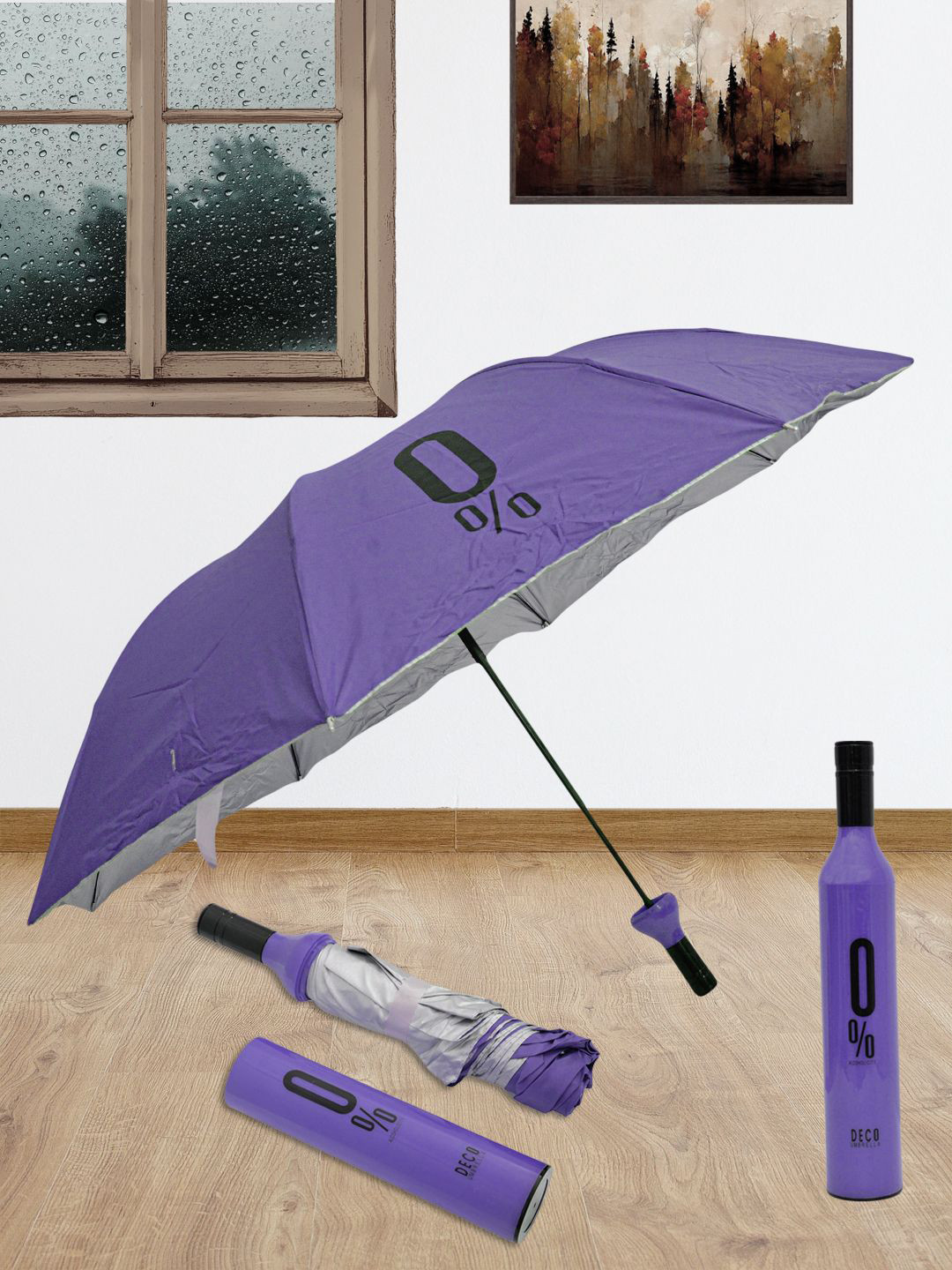 Myntra Elegant Homes Manual Waterproof 3 Fold Compact Bottle Umbrella