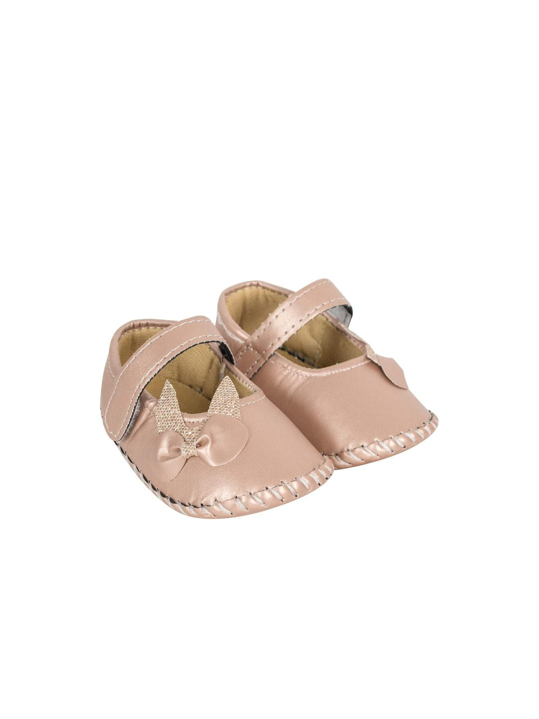 Neska Moda 6 To 12 Months Newborn Baby Girls Belly Shoe Fancy Partywear Soft Baby Sandal Booties (Toe to Heel Length - 12 cm, Brown)