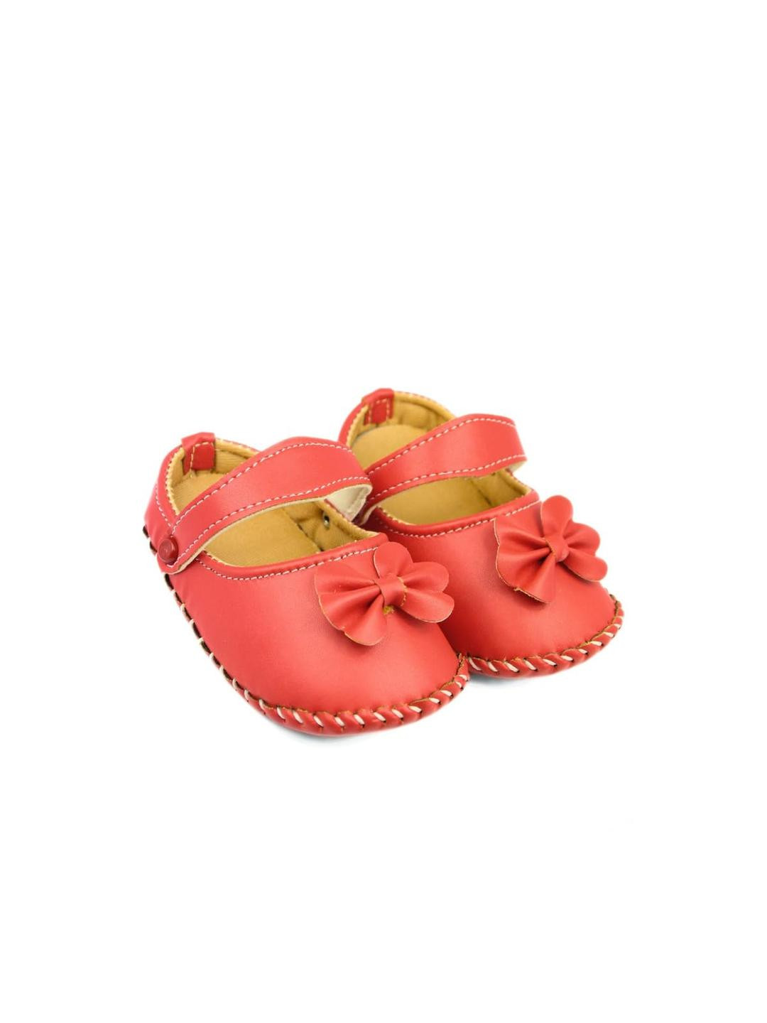 Baby Bloom 6 To 12 Months Baby Girls Synthetic Leather Sling Back Sandal/ Booties (Toe to Heel Length - 12 cm, Red)